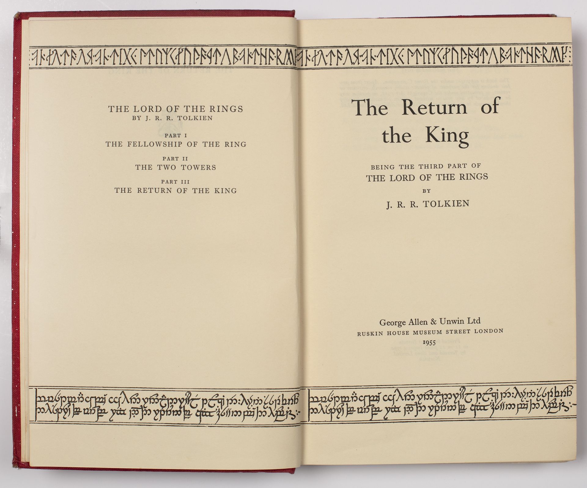 Tolkien (J.R.R.) 'The Two Towers' and 'The Return of the King'. 1st Eds. first state. 1954/1955. - Bild 2 aus 19