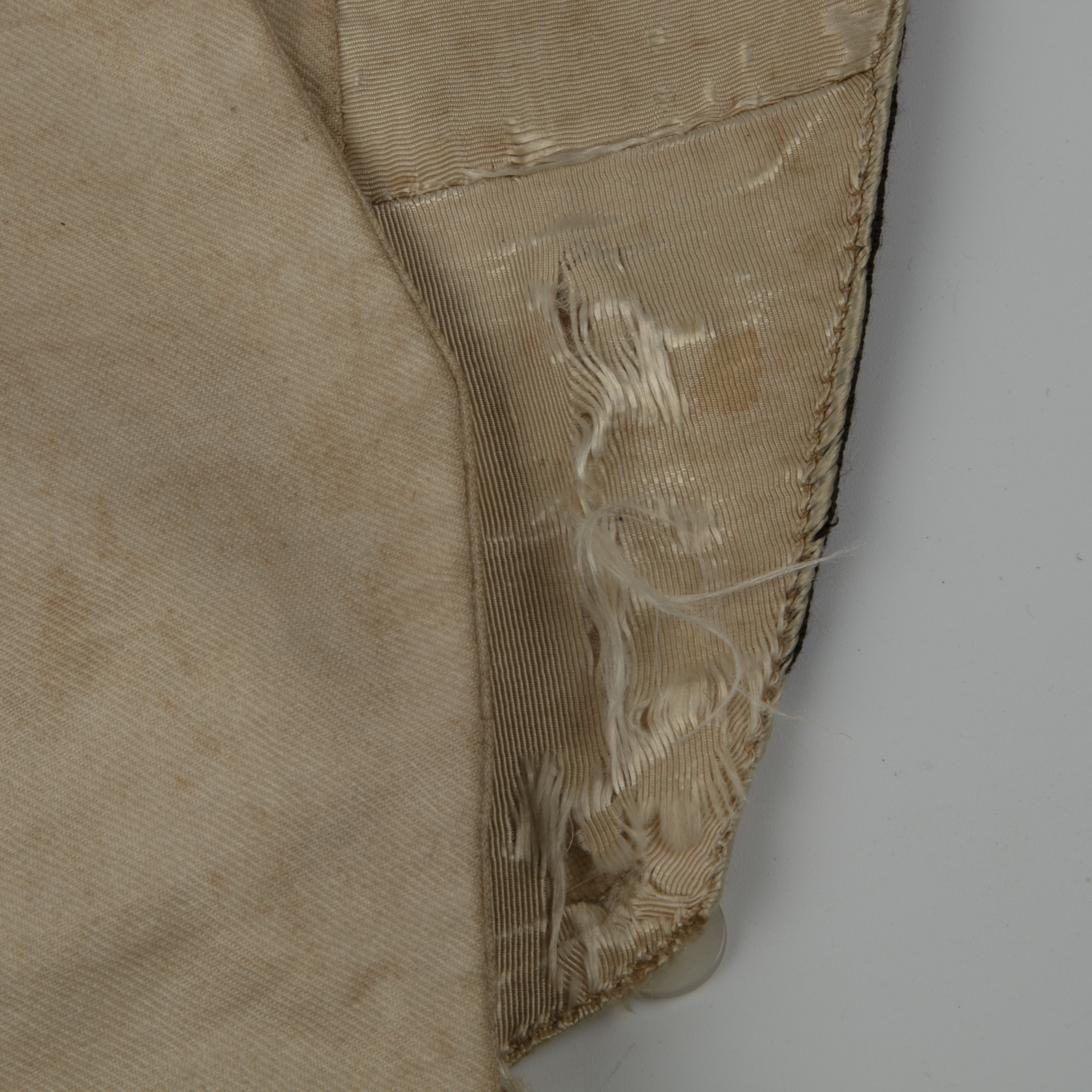 A Georgian silk embroidered waistcoat, decorated with flowers. Stains, marks.  Fraying around button - Image 3 of 24