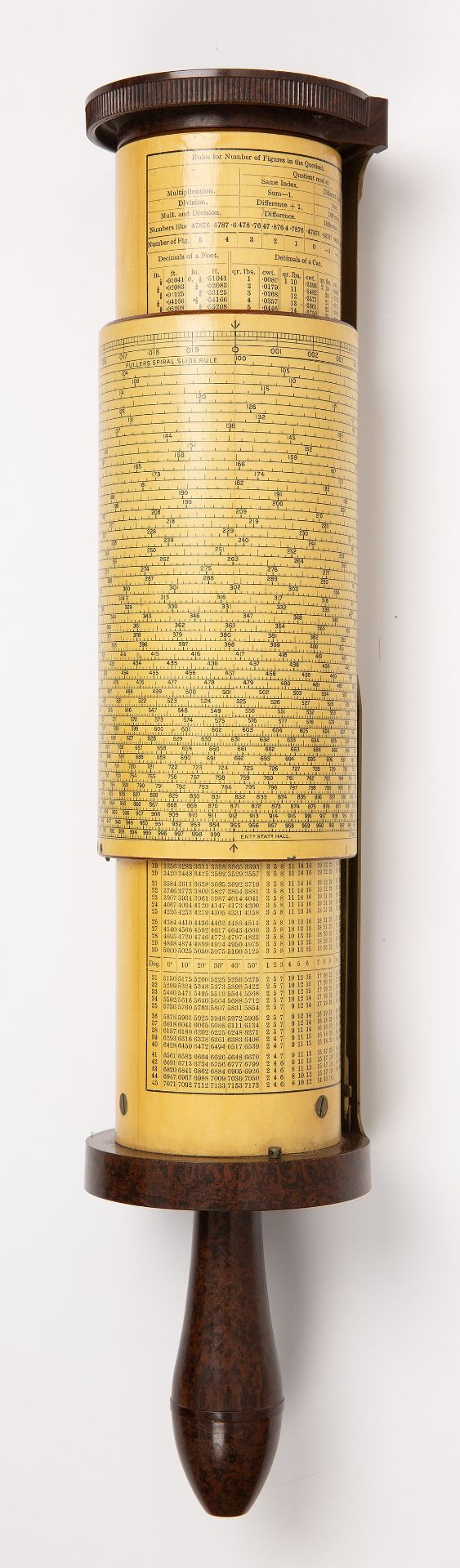 A cased Stanley cylindrical slide rule together with a Britannic calculating machine 28cm wide. Qty: - Bild 4 aus 6