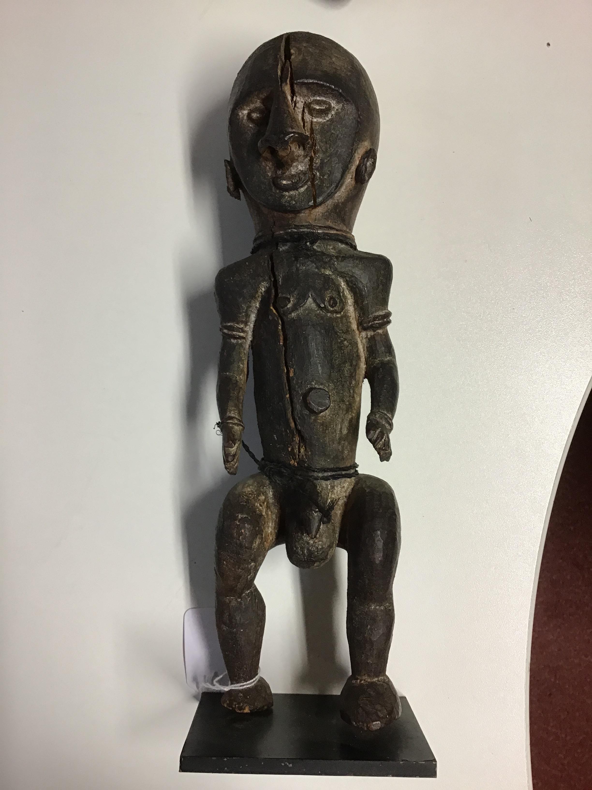 An antique east Sepik, Maprik tribe carved wood figure 9cm wide 32cm high Provenance A private - Image 5 of 10