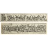John Theodore De Bry (1561-1623) two processions of soldiers each 28cm in length.