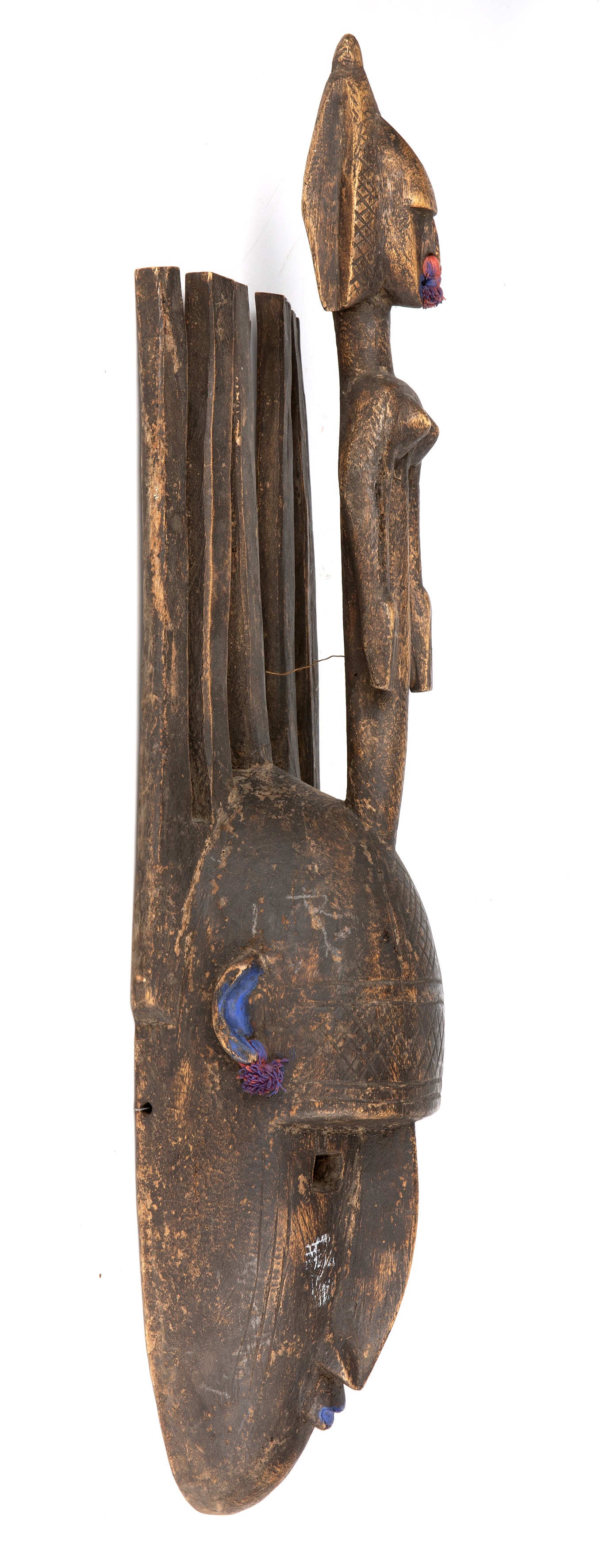 A Mali Bamana dance mask 20cm wide 67cm high. - Image 2 of 3