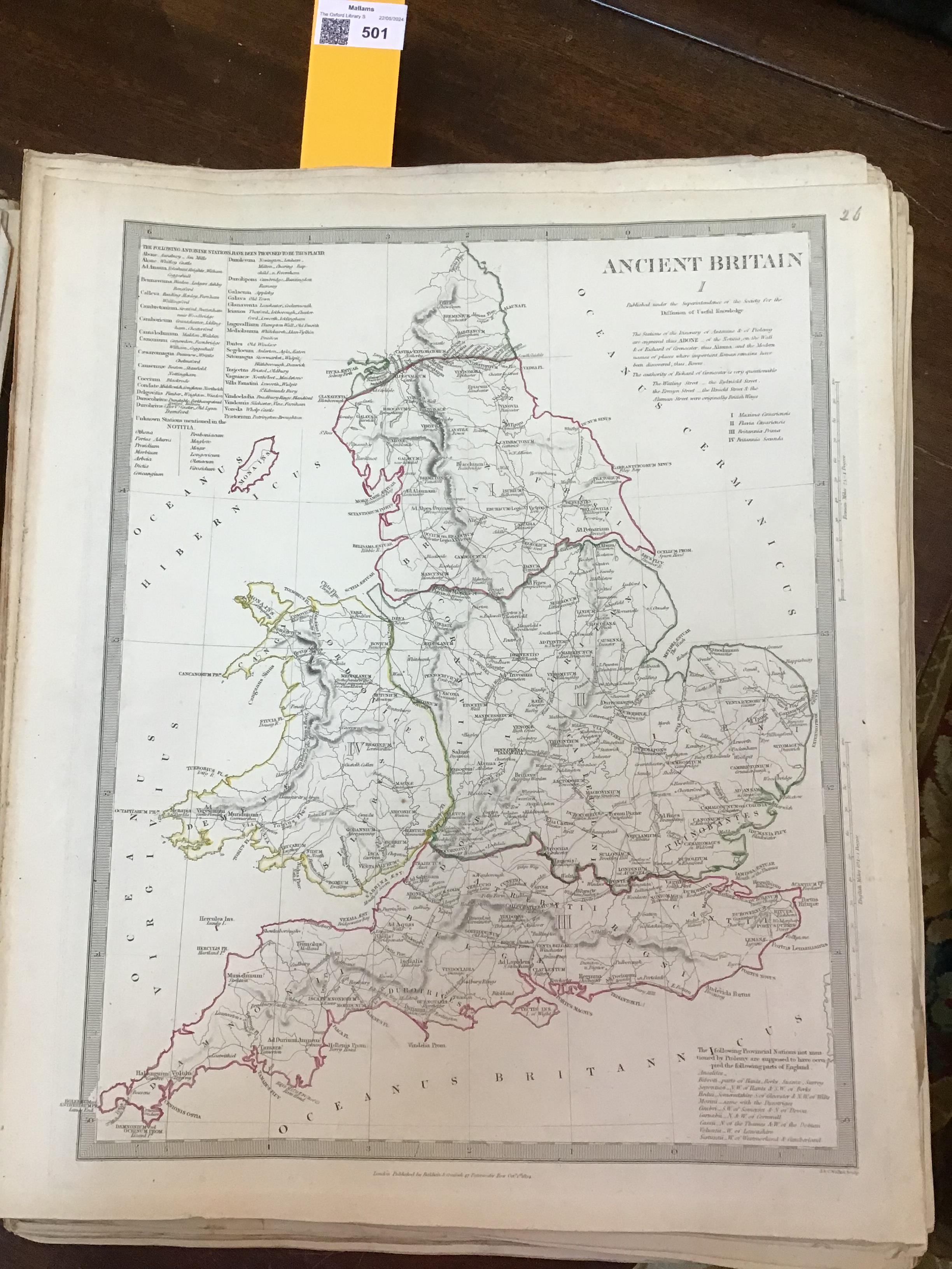 Atlas. The Society for the Diffusion of Useful Knowledge. 2 vols in one. Fo. Chapman and Hall, - Image 14 of 20