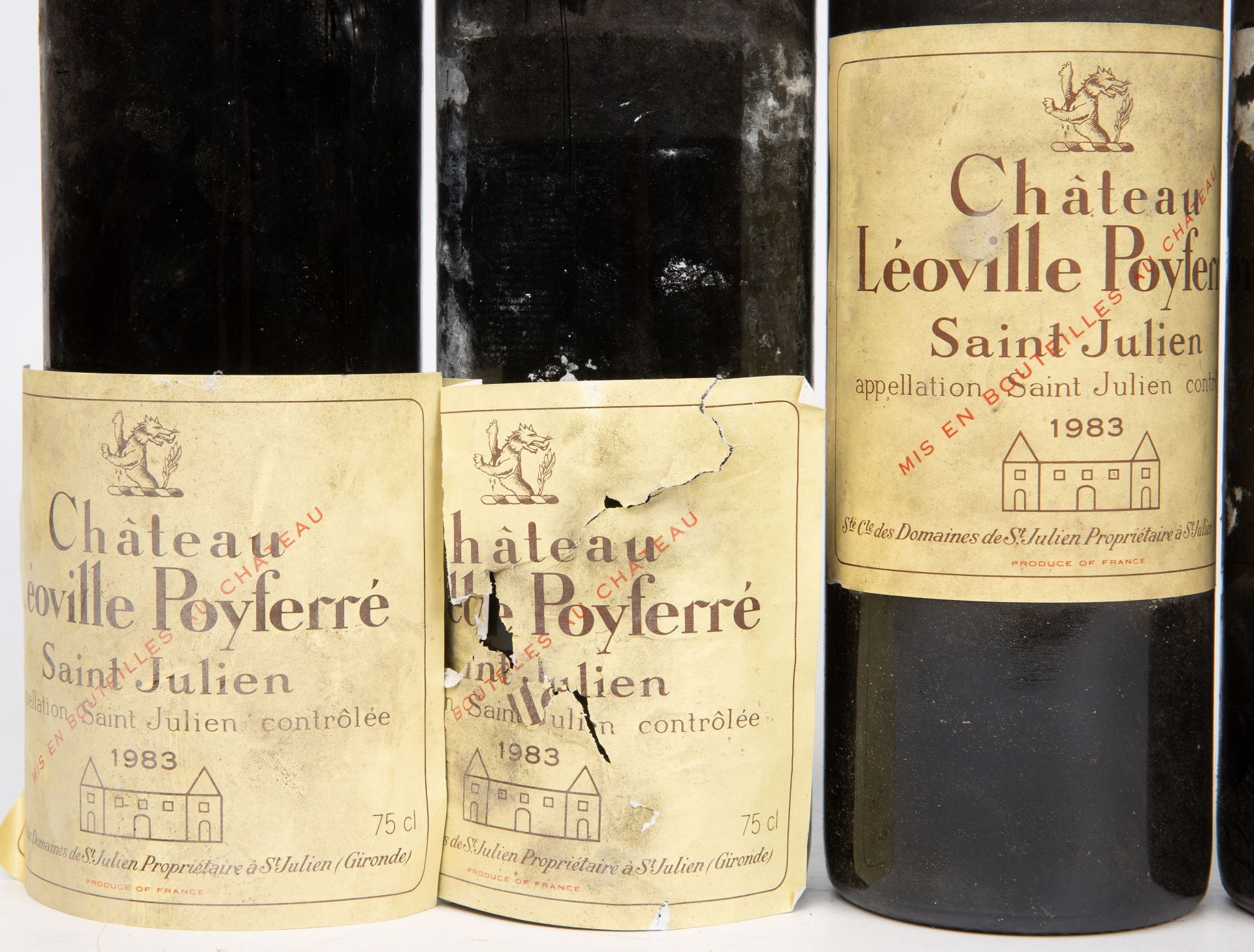 Four bottles of 1983 Chateau Leoville Poyferre, Saint-Julien, France (4) The wine has all been store - Image 2 of 2