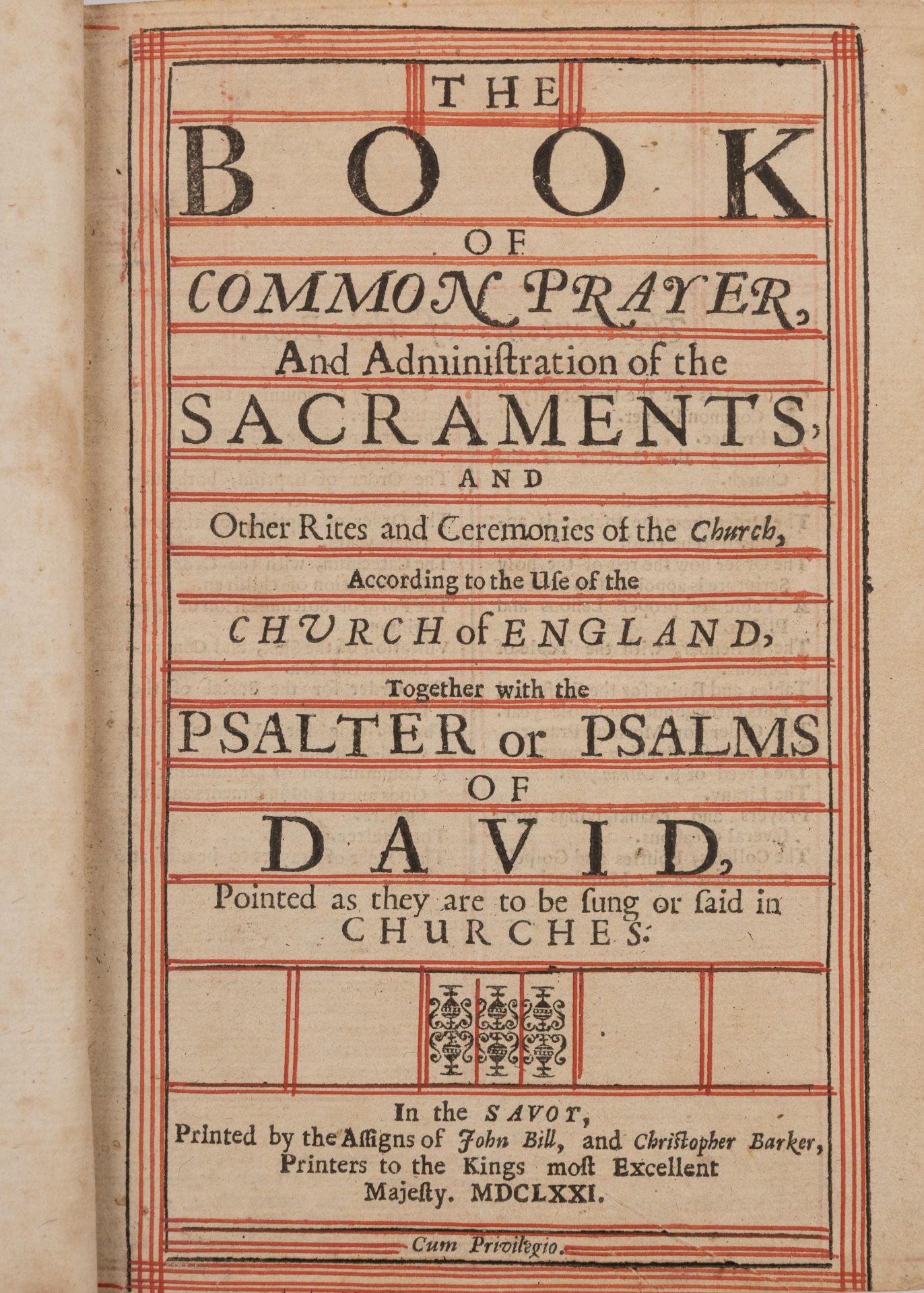 A Charles II Book of Common Prayer printed In the Savoy by the Assigns of John Bill and - Bild 3 aus 3
