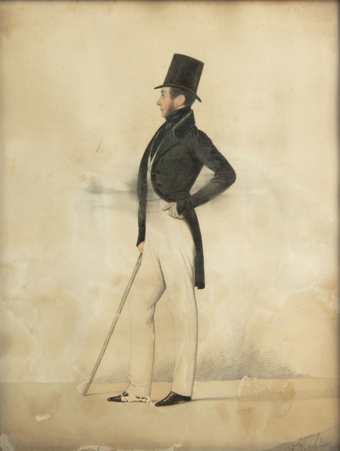 Richard Dighton (1795-1880) portrait of a gentleman, watercolour on paper 20cm x 26cm, 19th still