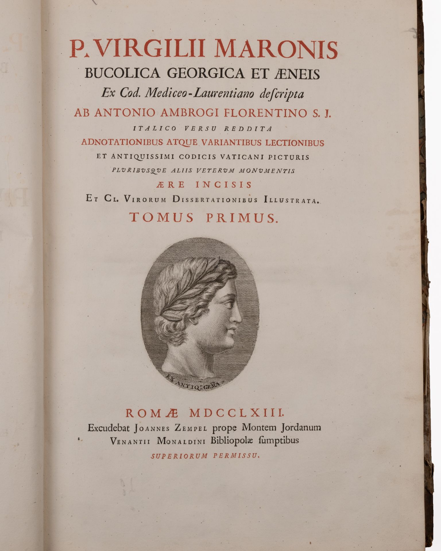 P Virgilli Maronis (Publius Vergillius Maro 70-19 BC). Bucolica Georgica et Aeneis. 3 vols. small - Image 2 of 6