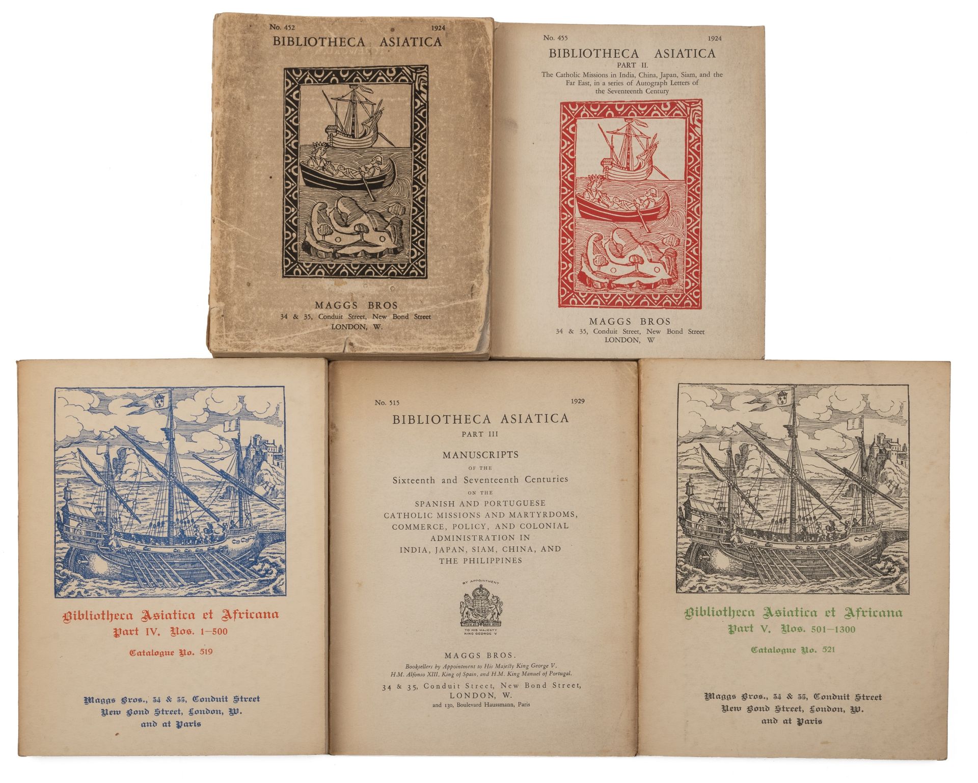 Maggs Bros London:- Bibliotheca Asiatica Pts I and II 452/455 1924. Pt III 515 1929. Pt IV - Bild 2 aus 2