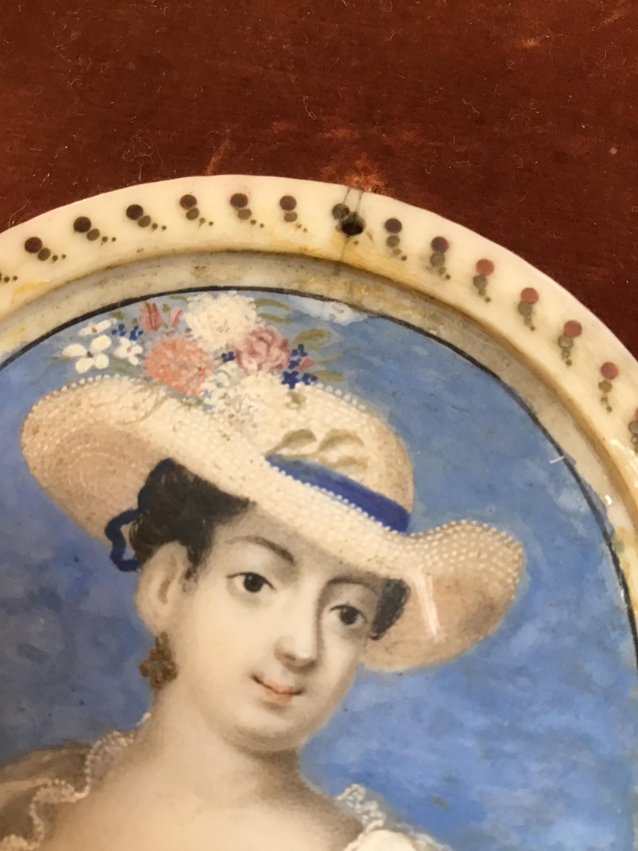 Follower of Rosalba Carriera (1673-1757) miniature portrait of a girl in a blue dress, painted on - Image 15 of 32
