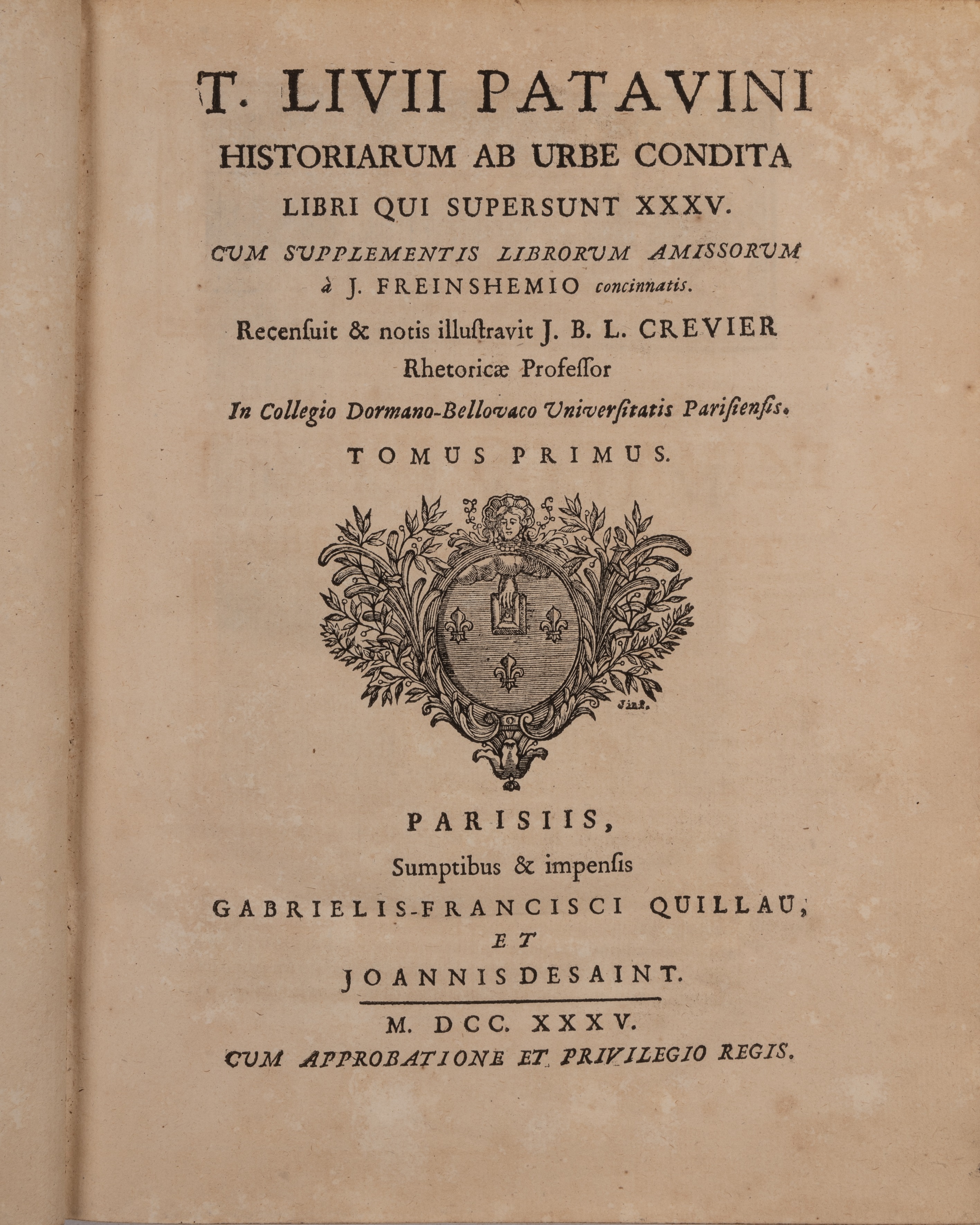 Livy (Titus Livius) Roman Historian 'Ab Urbe Condita'. 3 vols. 1733-35 with 'Librorum Amissorum' 2 - Image 3 of 4