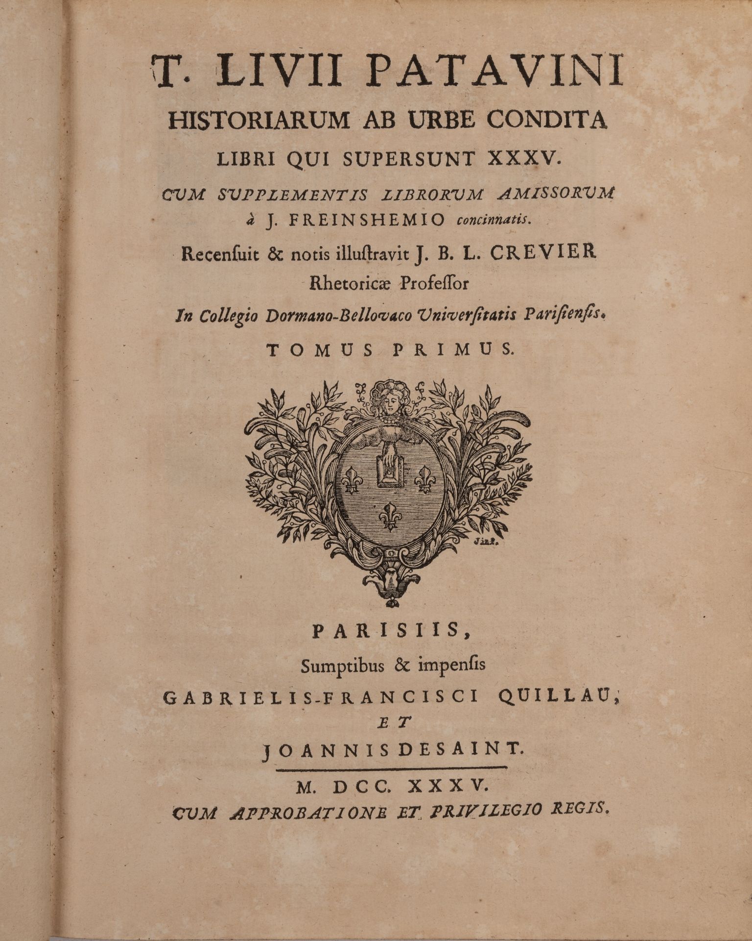 Livy (Titus Livius) Roman Historian 'Ab Urbe Condita'. 3 vols. 1733-35 with 'Librorum Amissorum' 2 - Bild 3 aus 4