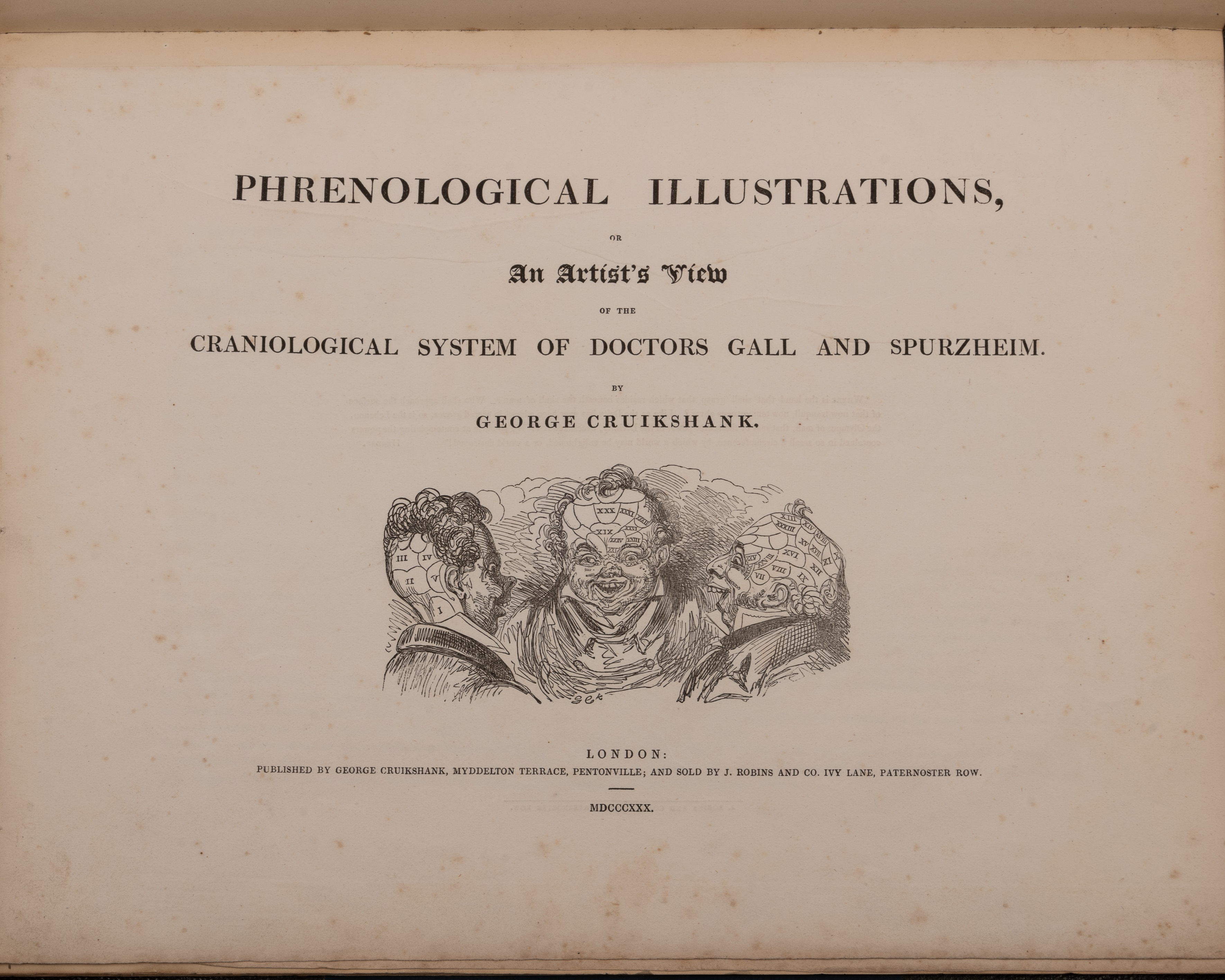 Phrenology. Cruikshank (George). 'Phrenological Illustrations or an Artist's View of the - Image 2 of 2