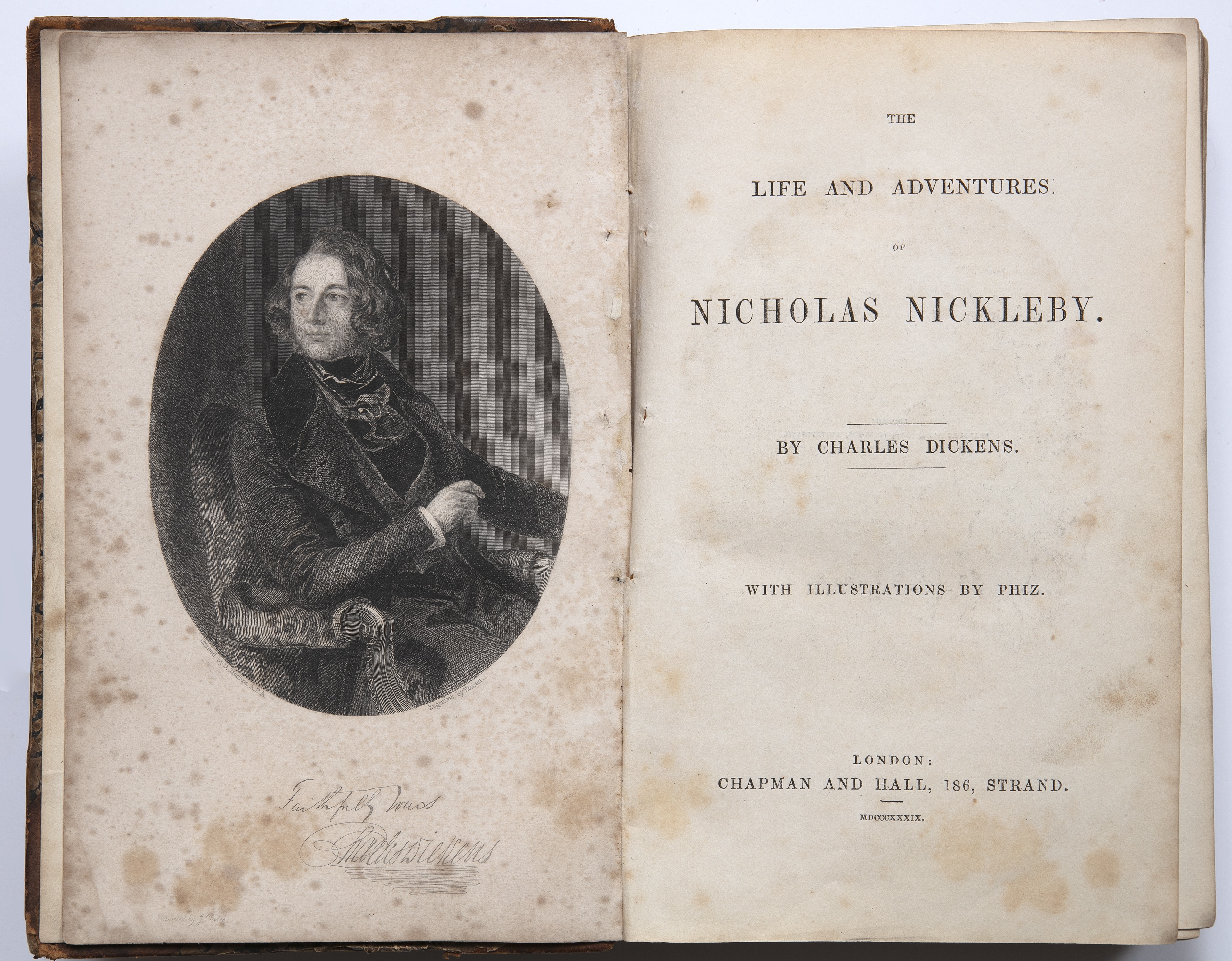 Dickens (Charles) 'The Life and Adventures of Nicholas Nickelby' 1st Ed. Chapman and Hall, London - Bild 2 aus 2
