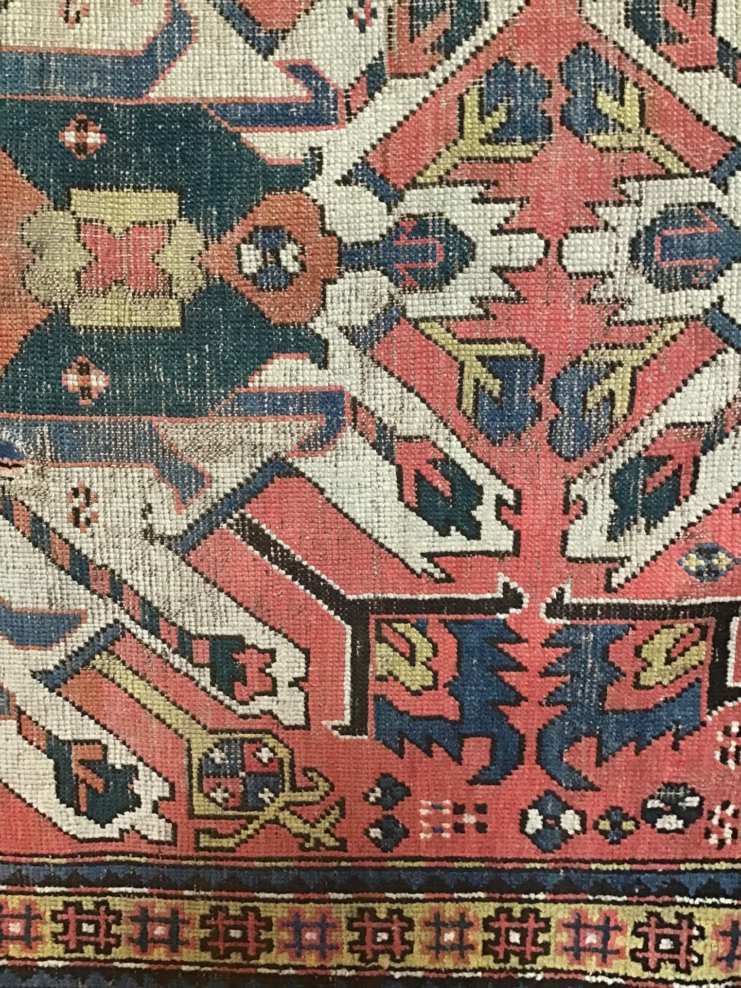 An early 20th century star Kazak rug with polychrome decoration and a banded border 130cm x 215cm - Bild 11 aus 24