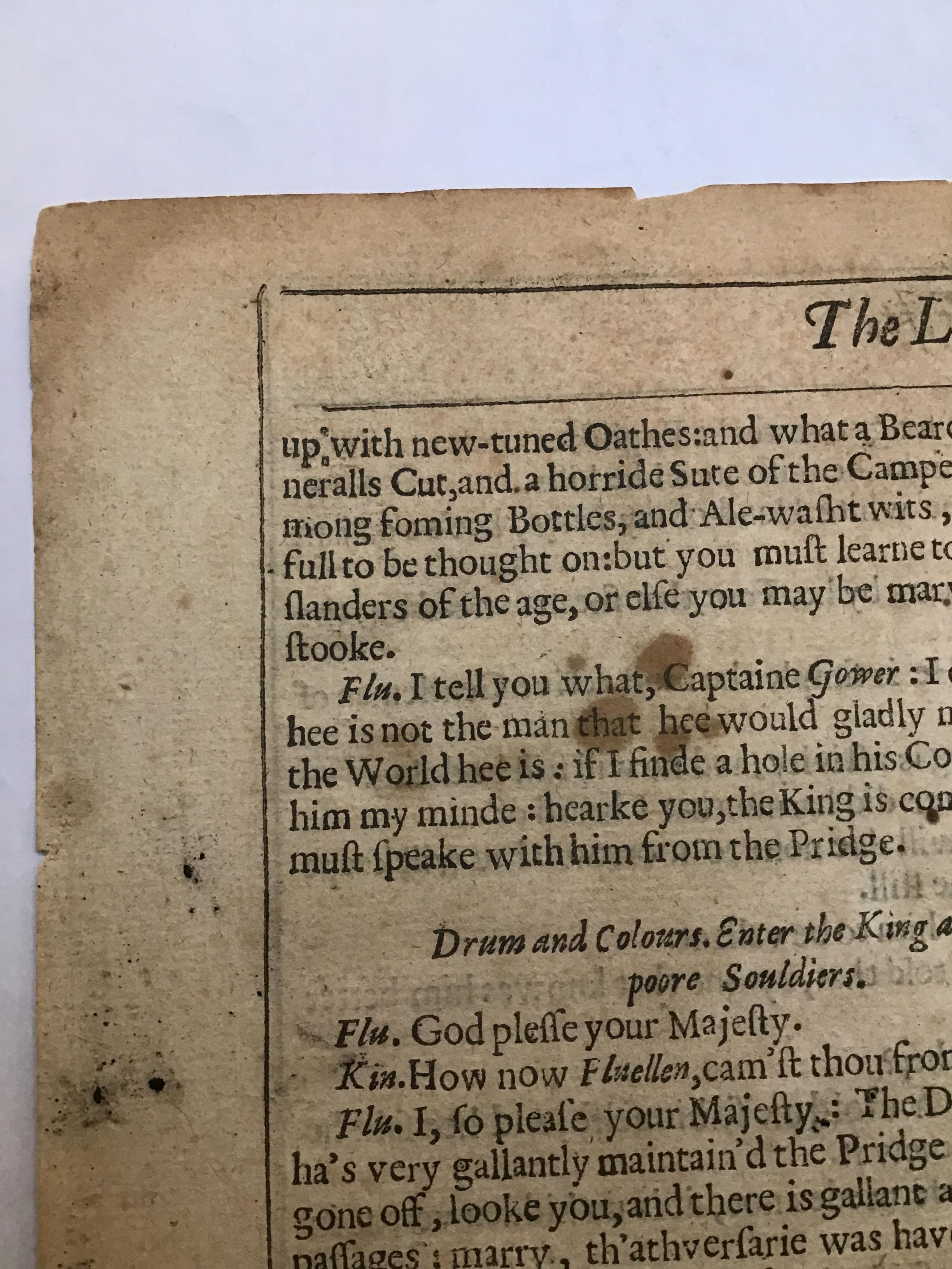 Shakespeare (William) 'The Life of Henry the Fift' pp81/82 from the Second Folio, loose It is very - Image 5 of 9