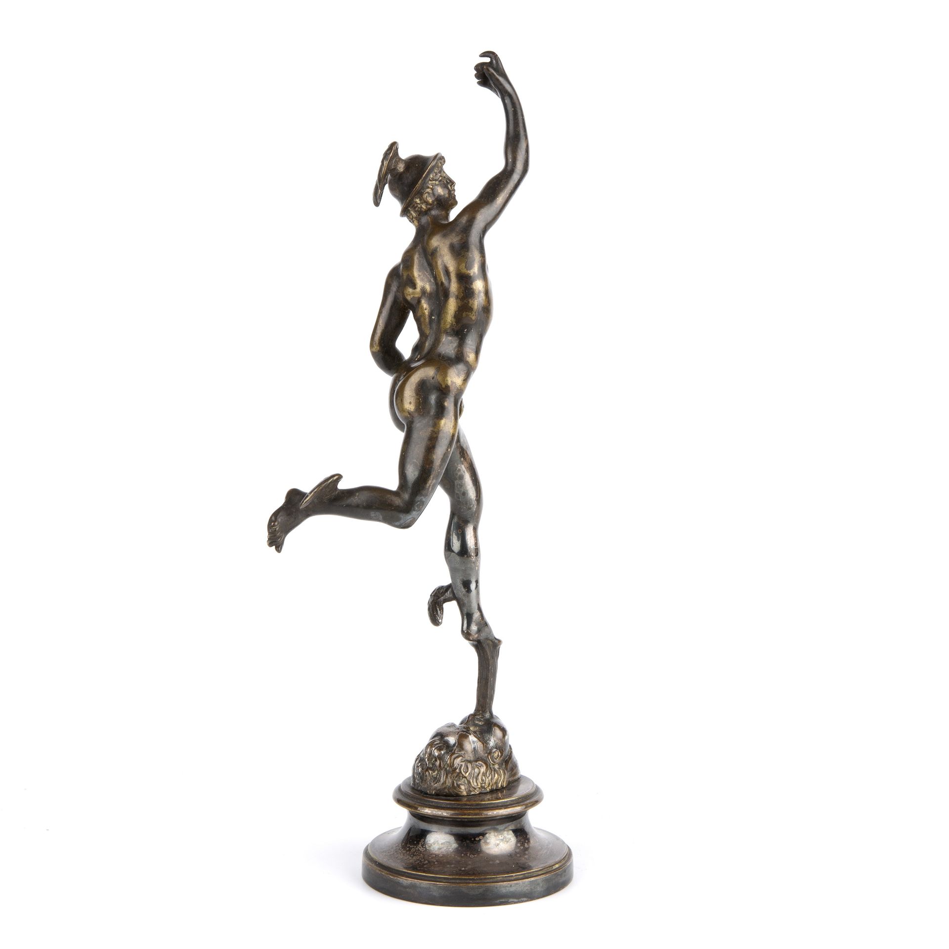 A 19th century silvered bronze Mercury after Giambologna 28cm high - Image 2 of 3
