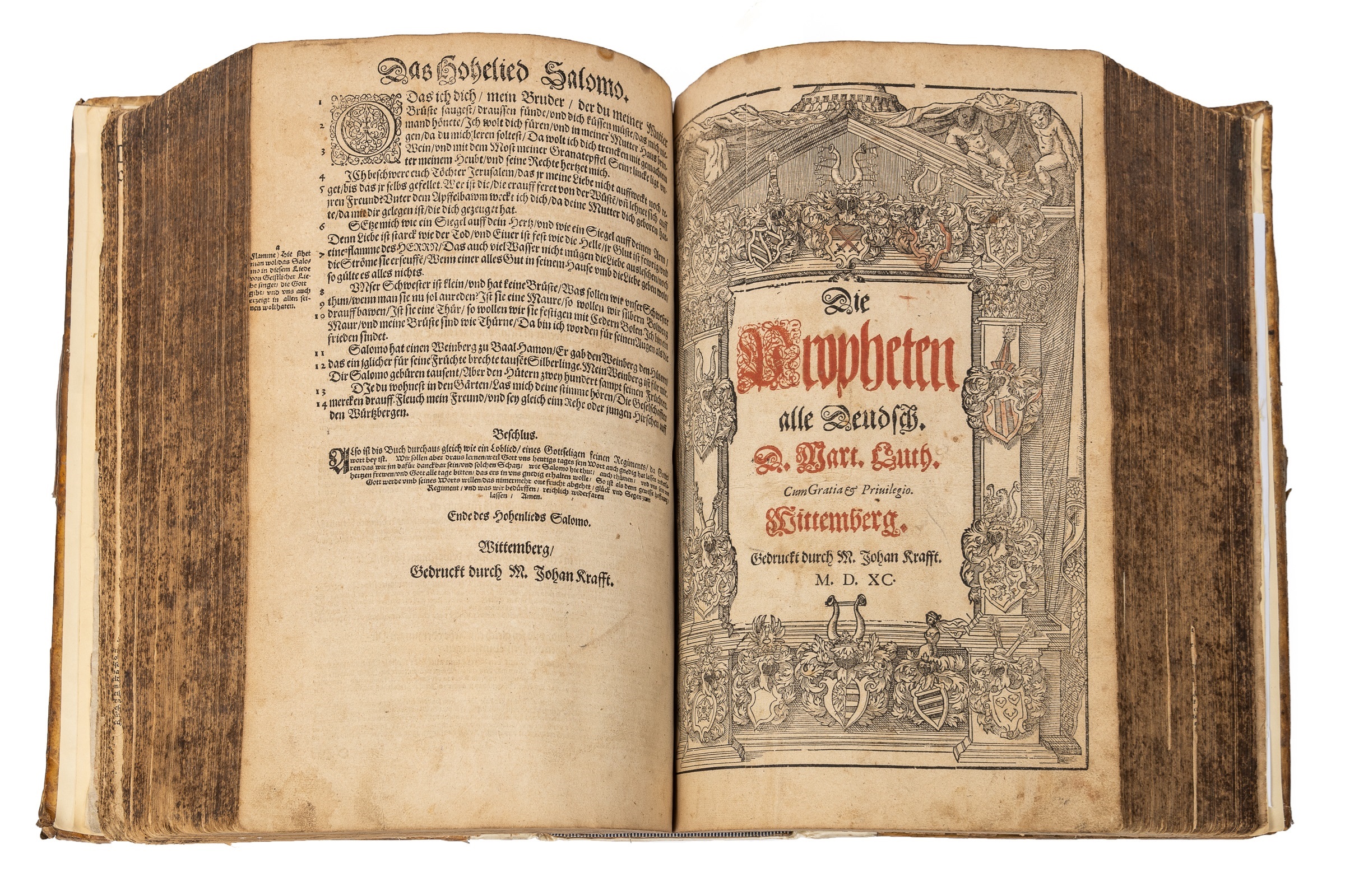 A 16th century German Bible translated by Martin Luther, Wittenberg, John Krafft 1590. Old Testament - Image 3 of 9