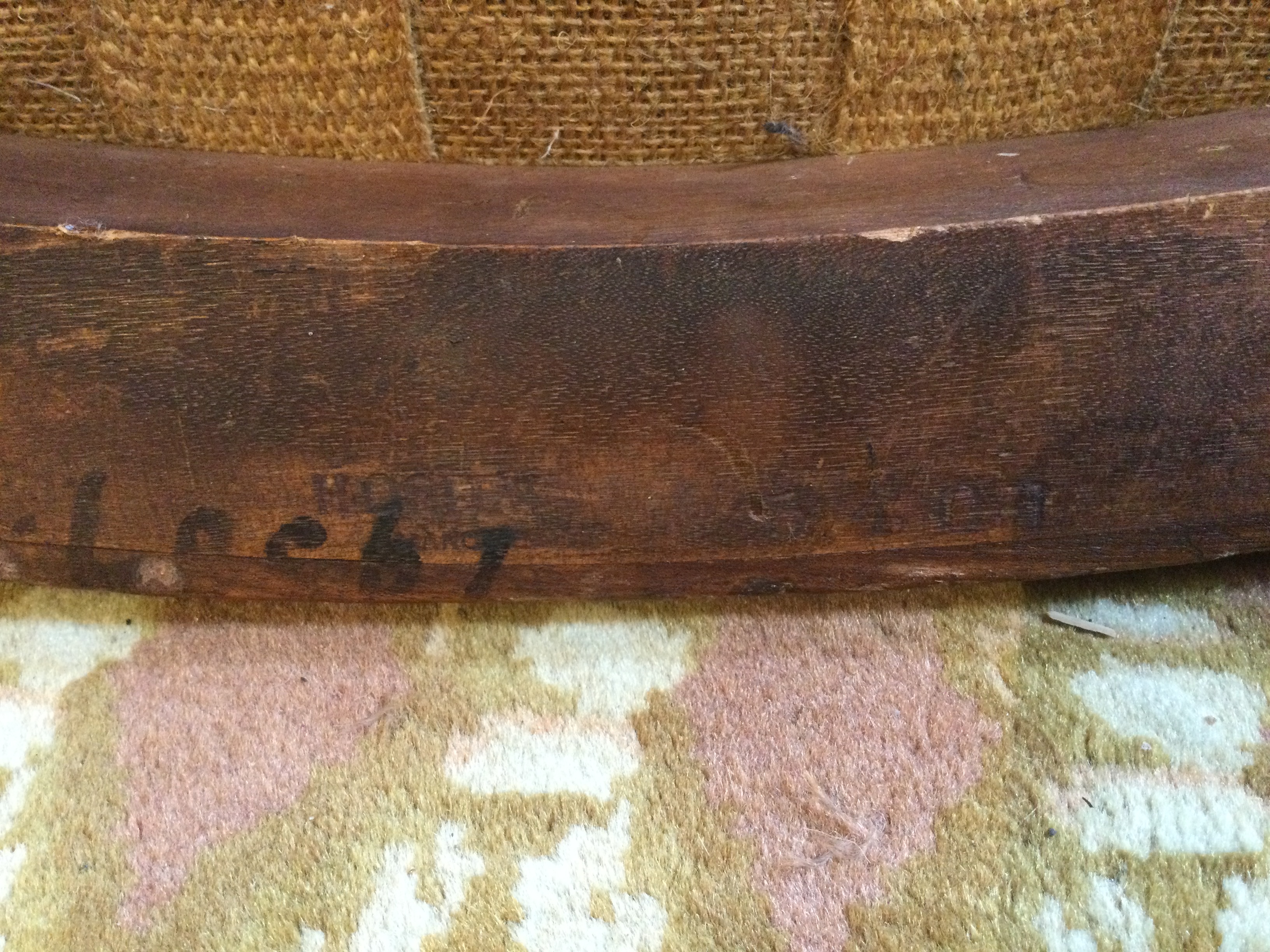 An early Victorian mahogany framed upholstered library armchair with turned and fluted legs 62cm - Bild 18 aus 18