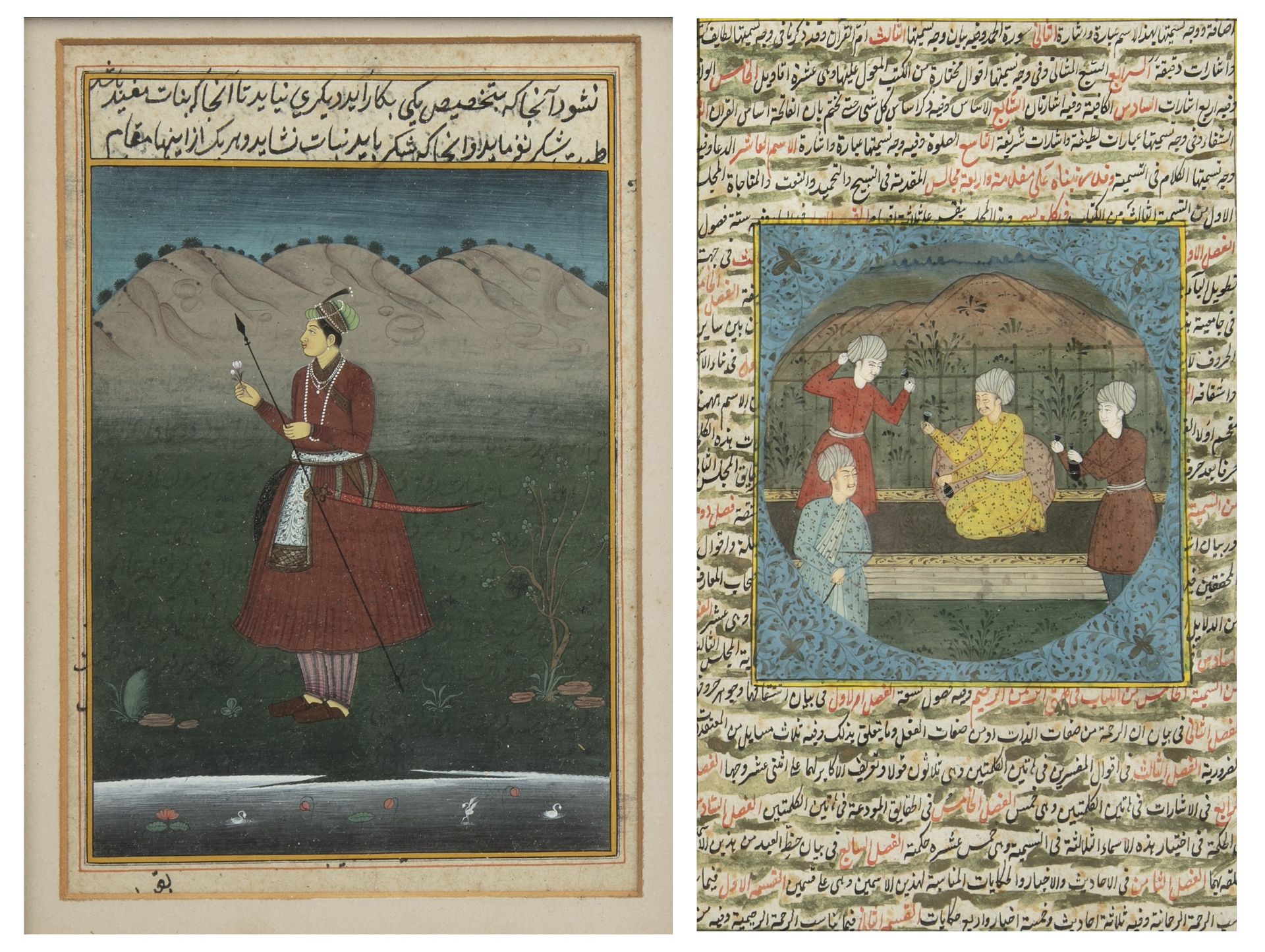 Two late 19th/ early 20th century Indian miniature paintings each 13cm x 20cm