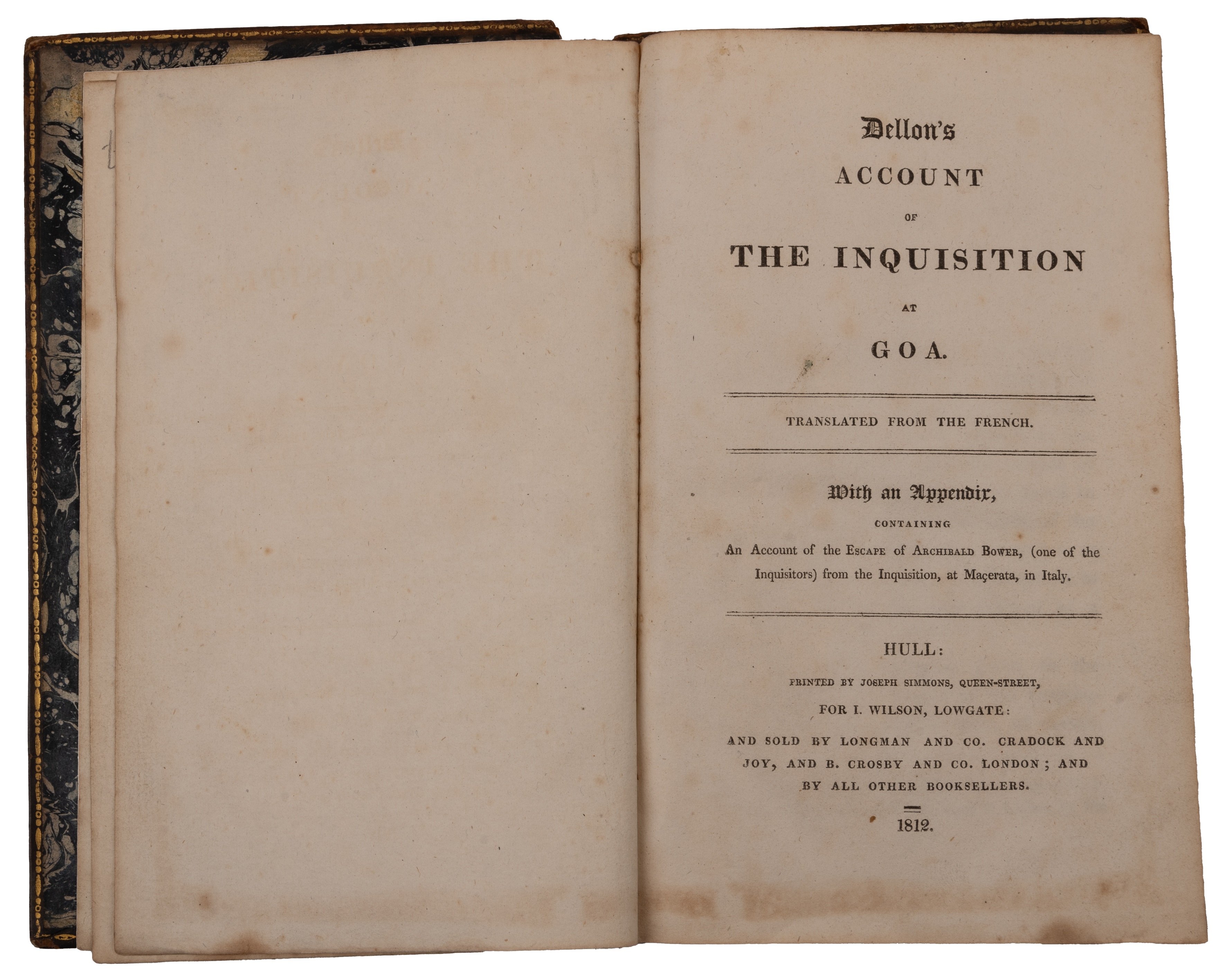 India, Goa: Dellon (Gabriel) Dellon's Account of the Inquisition at Goa. Translated from the French. - Image 2 of 2