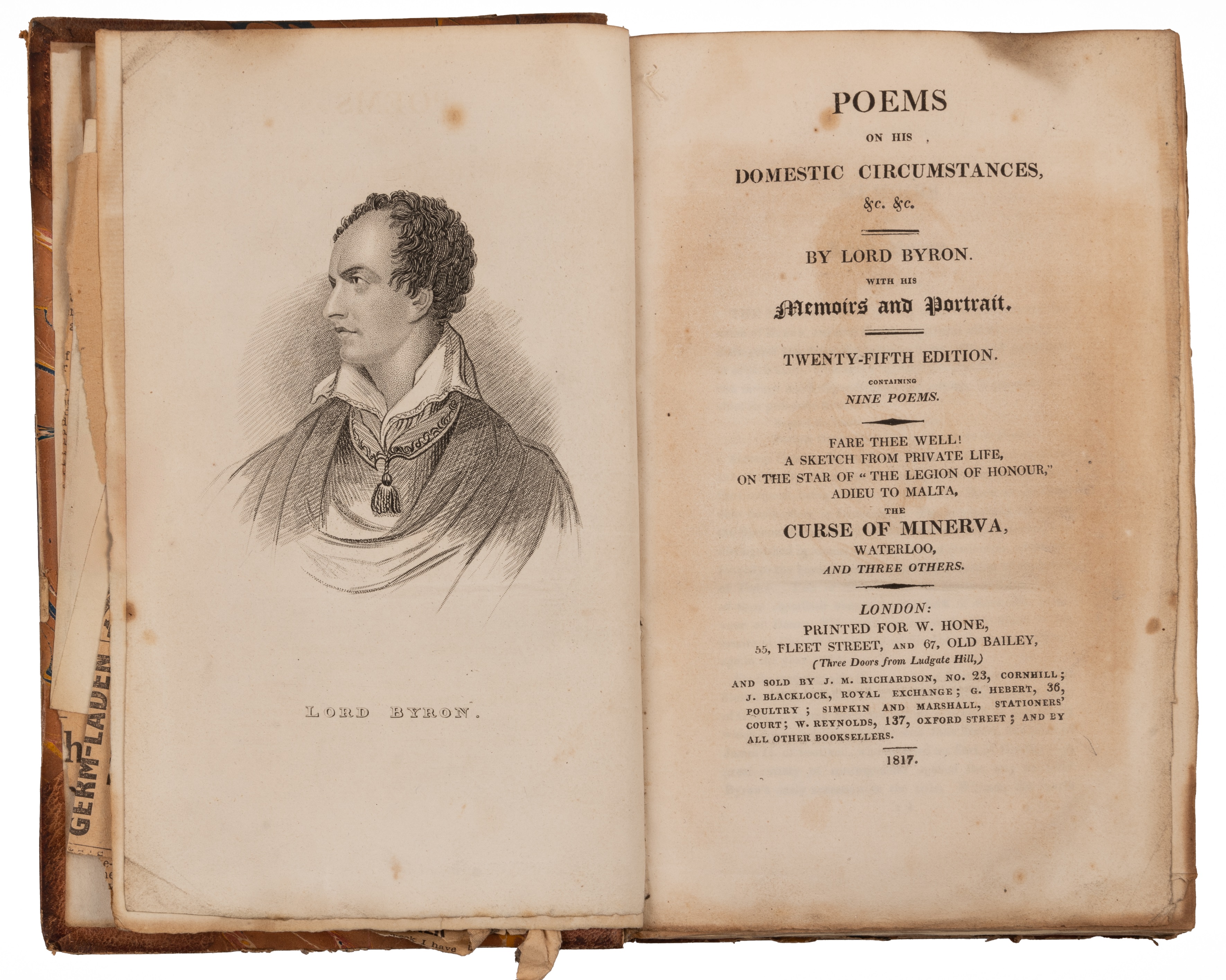 Byron (Lord George) 'Byronia' 3 vols. c1820 with pasted in cutting and illustrations, original - Bild 2 aus 22