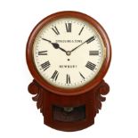 A Victorian mahogany cased dial clock, the enamelled dial with Roman numerals and signed Stradling