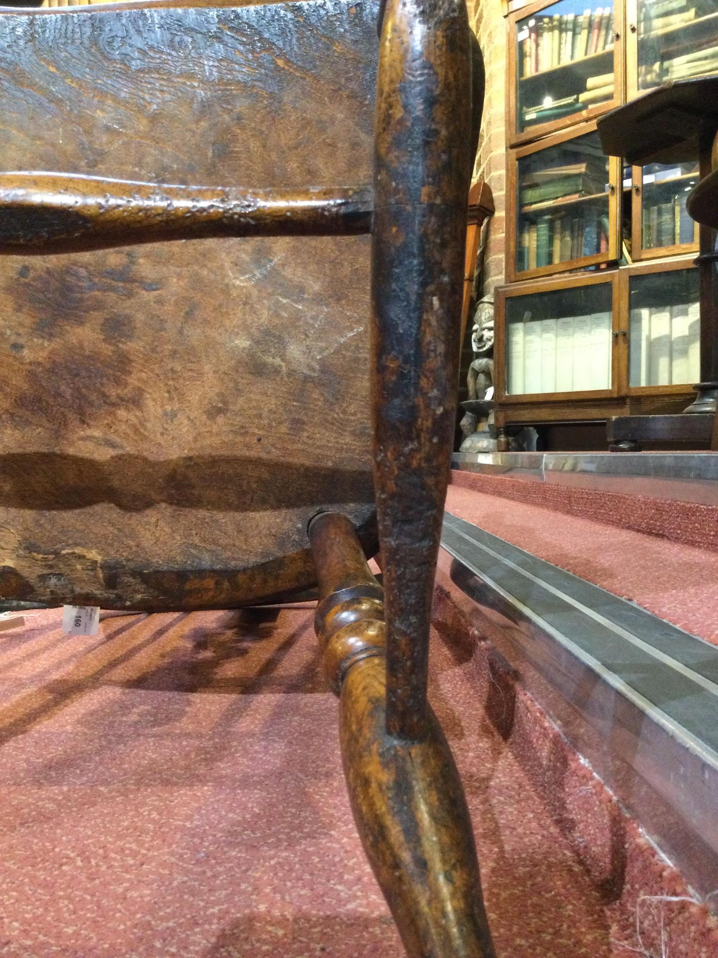 A 19th century ash and elm spindle back Windsor armchair with a pierced splat and turned supports, - Bild 13 aus 15