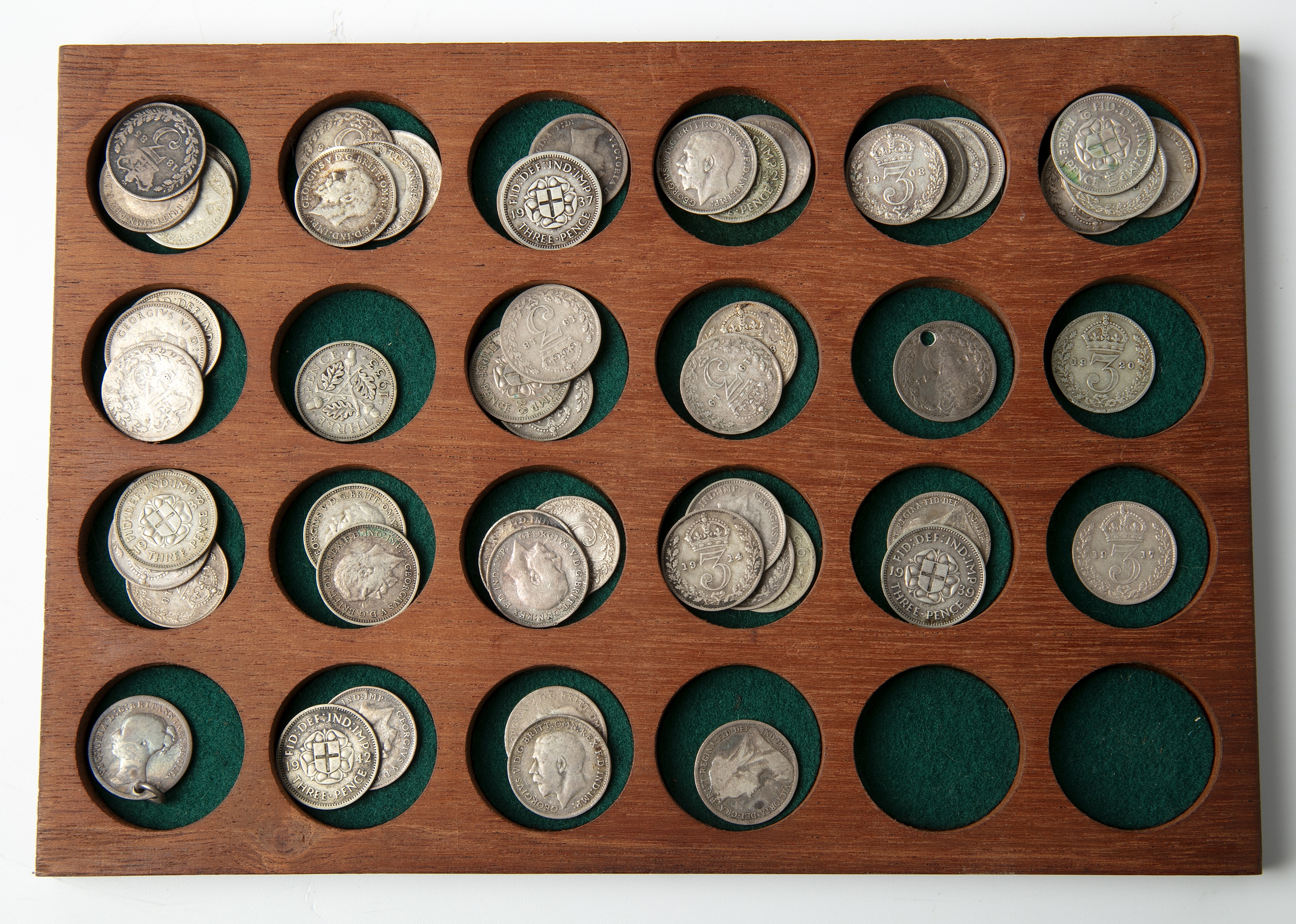 A cabinet on antique coins to include Roman coins, Gordian III, other coins George III 1787 - Image 6 of 12