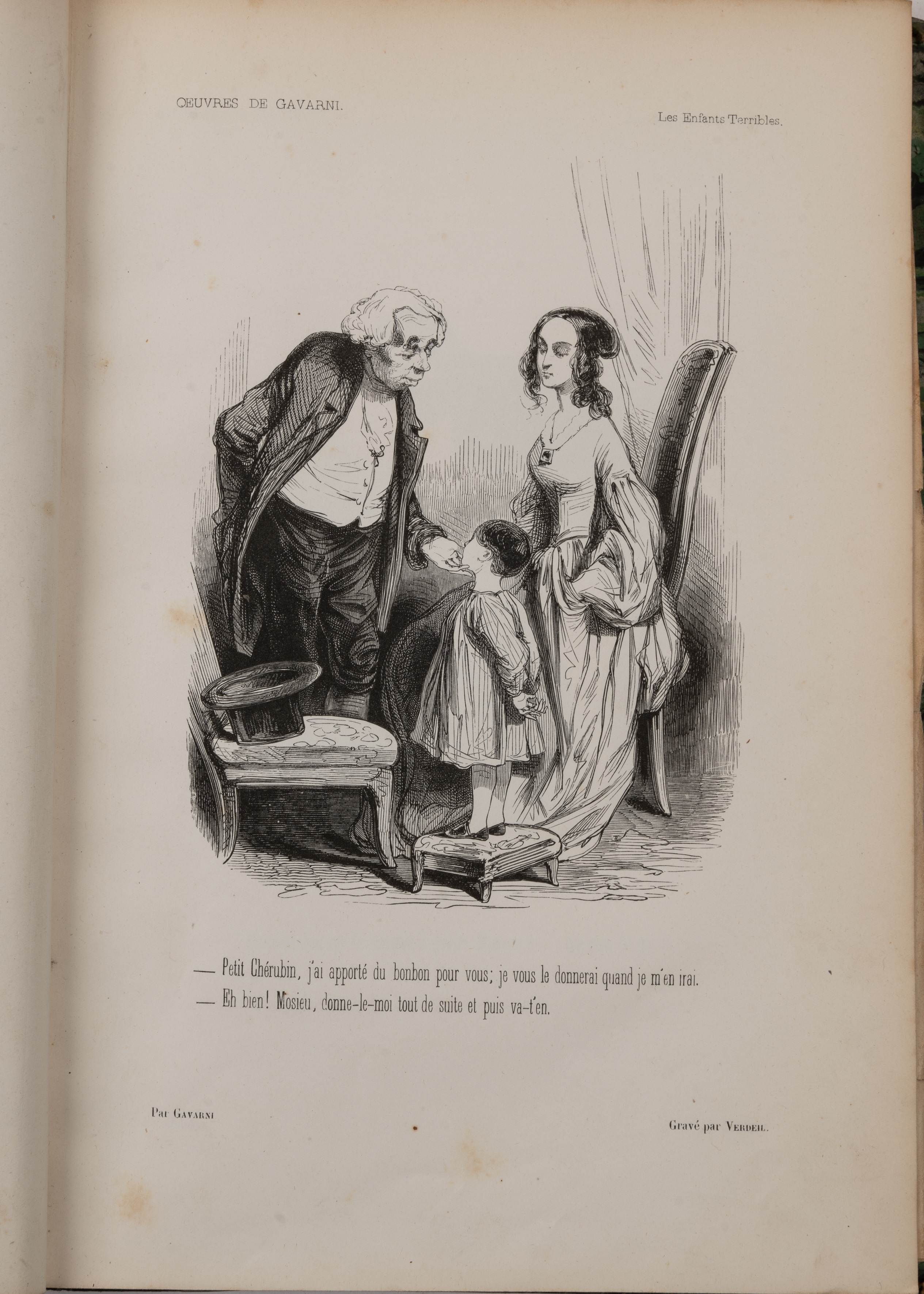 Gavarni (Paul) French Illustrator (1804-1866). 'Oeuvres Choisies'. 3 vols. Hetzel, Paris 1846. - Bild 2 aus 3