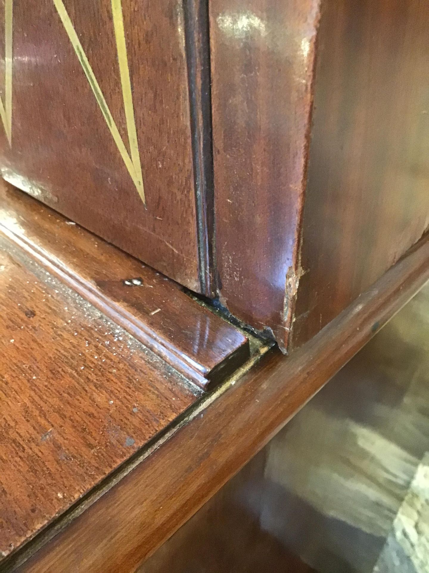 A Regency mahogany brass inlaid bookcase with adjustable shelves and wirework doors, all raised on - Image 18 of 18