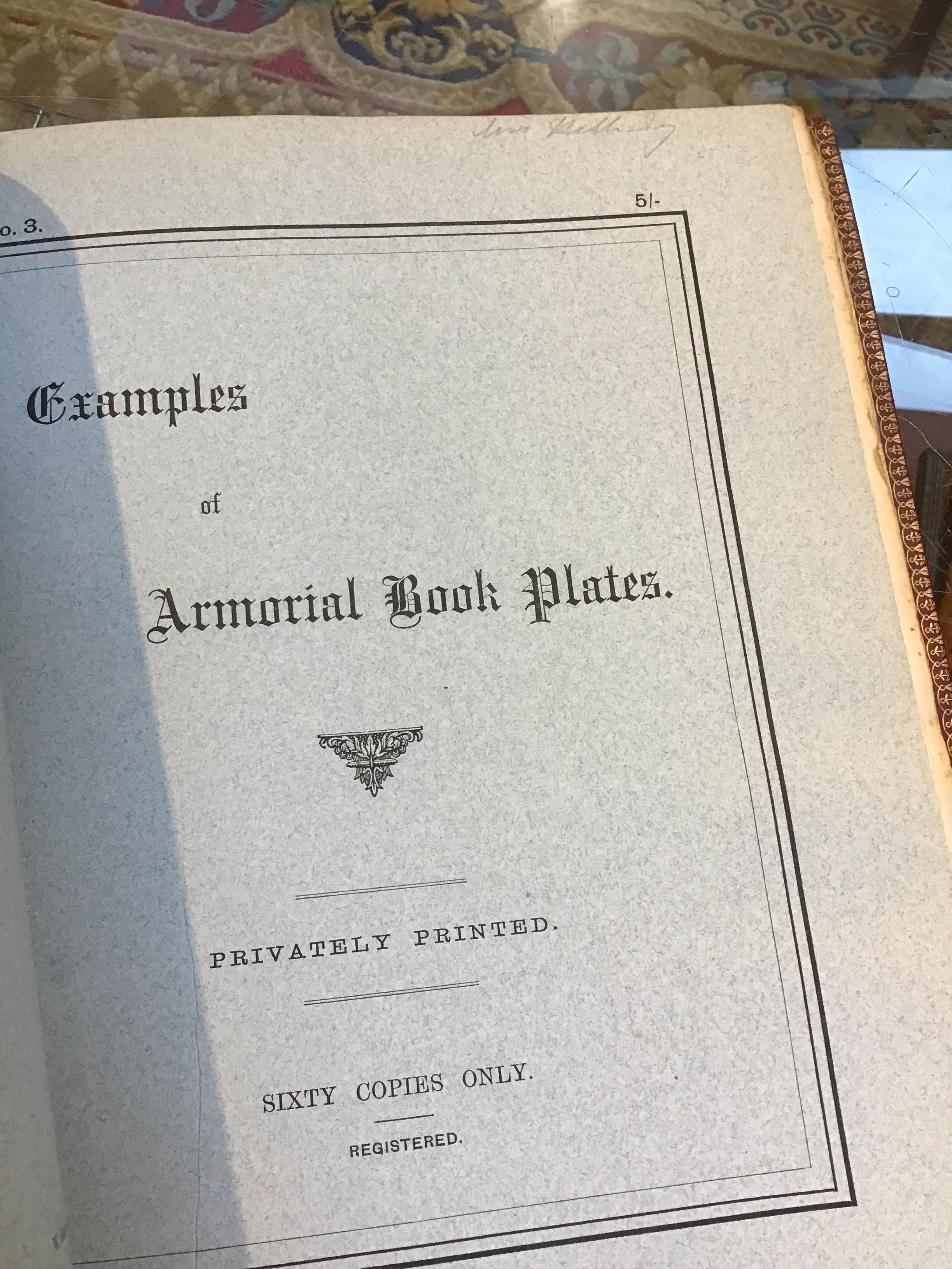 83 Examples of Armorial Book Plates'. Privately printed sixty copies only, Griggs, London 1884. - Image 10 of 12