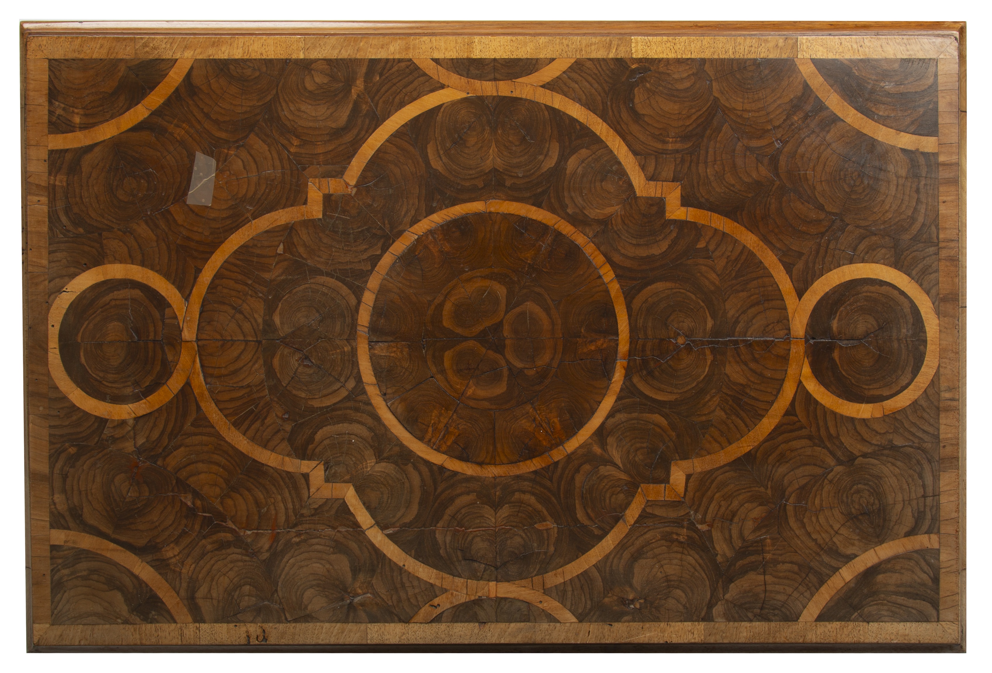 An antique and later oyster veneered cabinet, with a glazed door, 62cm wide, 40cm deep 65cm high - Image 5 of 5