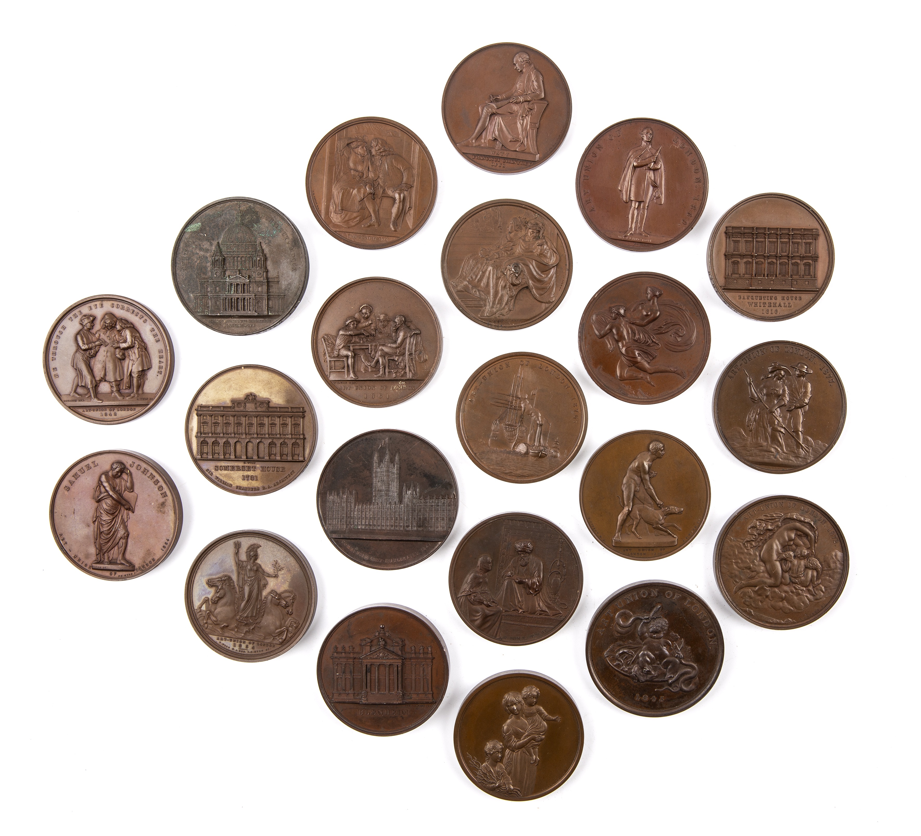 A collection of Art Union London medallions, dating from 1845 to 1876, predominantly by Benjamin - Image 2 of 2