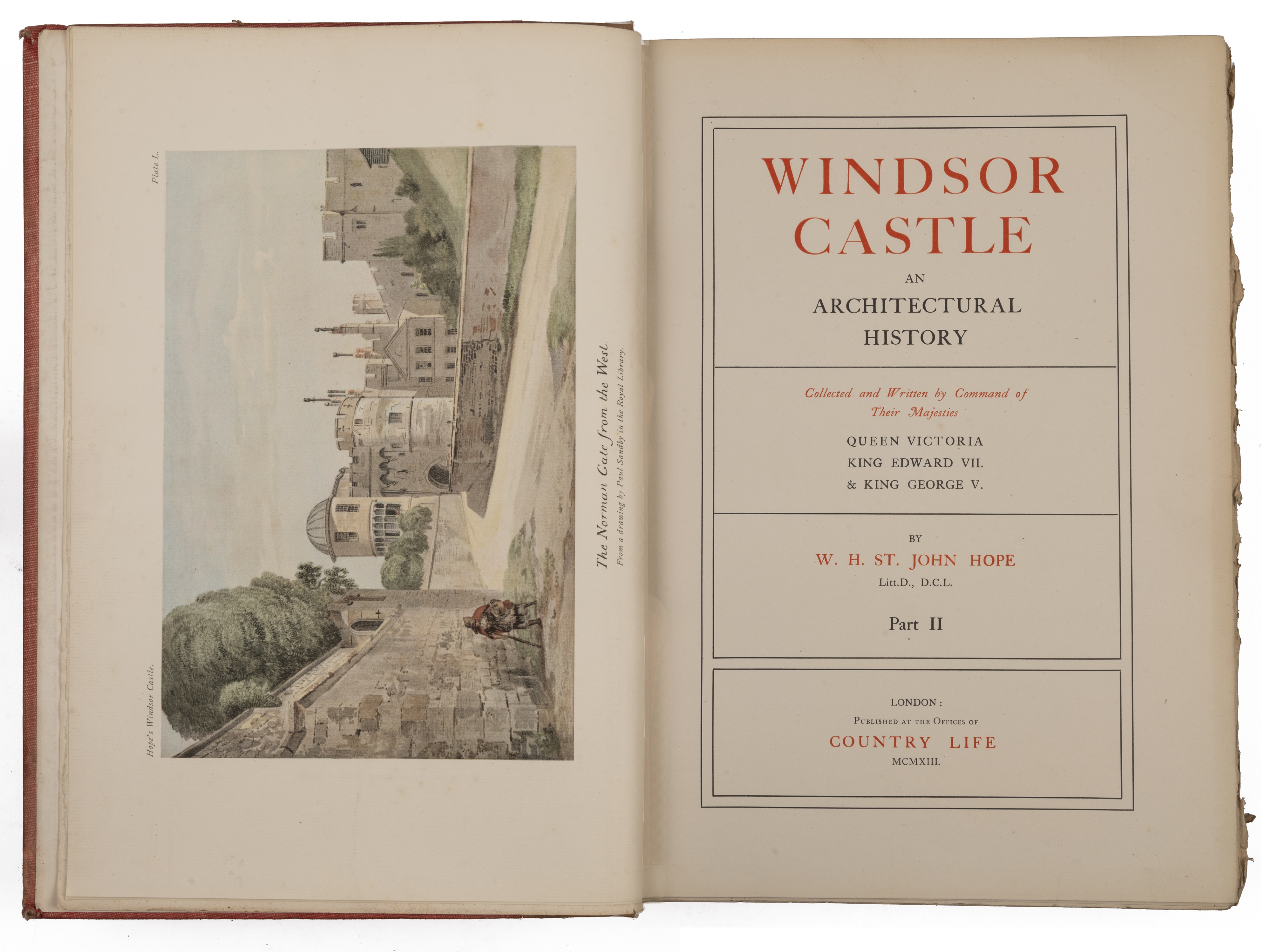 St John Hope (W.H.) 'Windsor Castle, An Architectural History' Country Life, London 1913. 2 vols. - Image 2 of 9