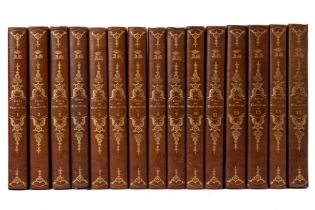 Paris, ou le Livre des Cent-et-un. 15 vols. 4to. Ladvocat, Paris 1831-34. Half gilt tooled calf