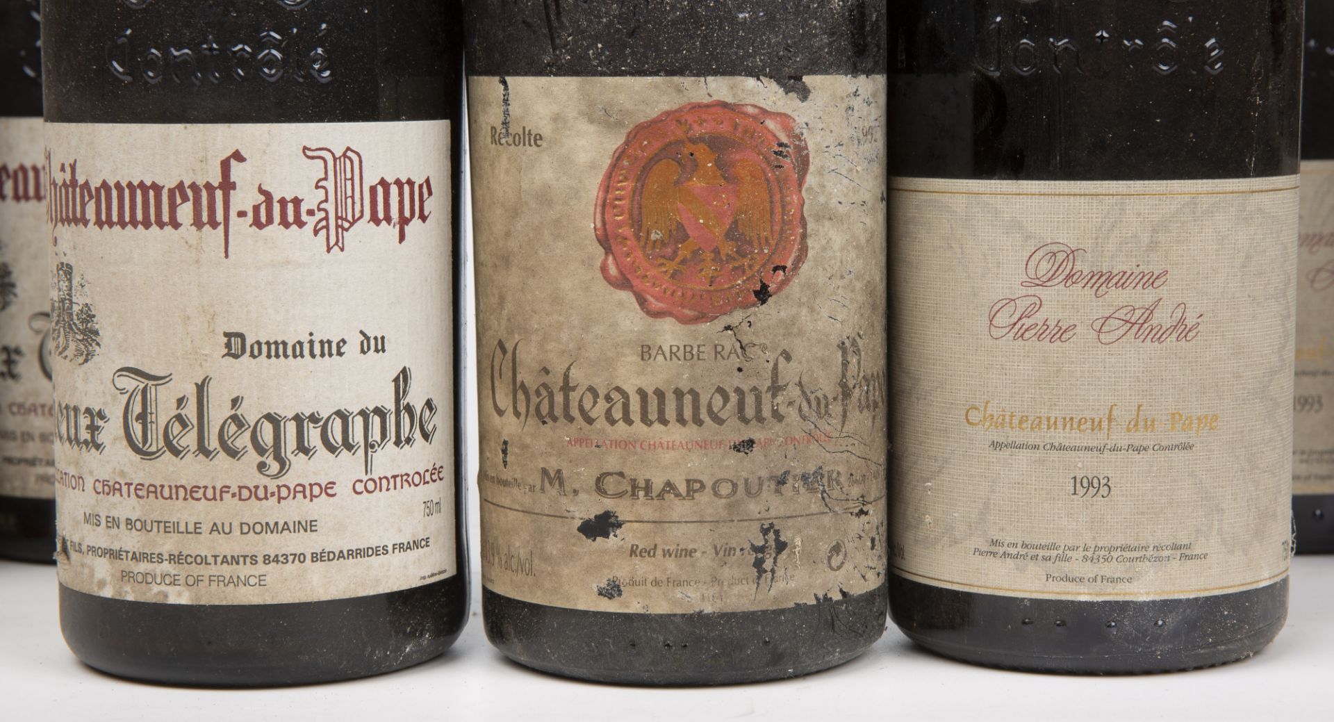A bottle of 1992 M. Chapoutier Chateauneuf-du-Pape Barbe Rac, Rhone, France and three bottles of - Bild 2 aus 2