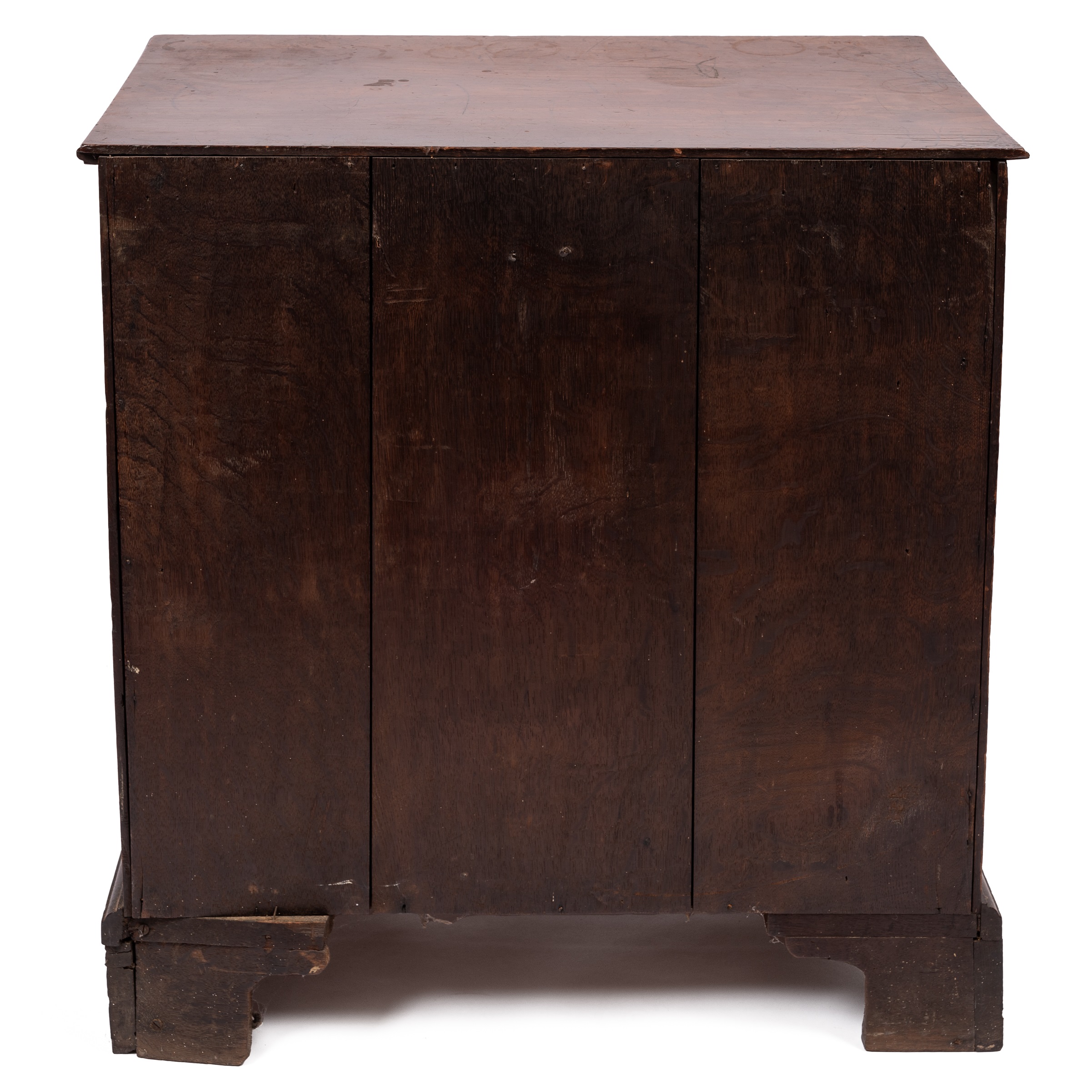 A George III mahogany chest of four long drawers having brass swan neck handles, a brushing slide - Image 2 of 31