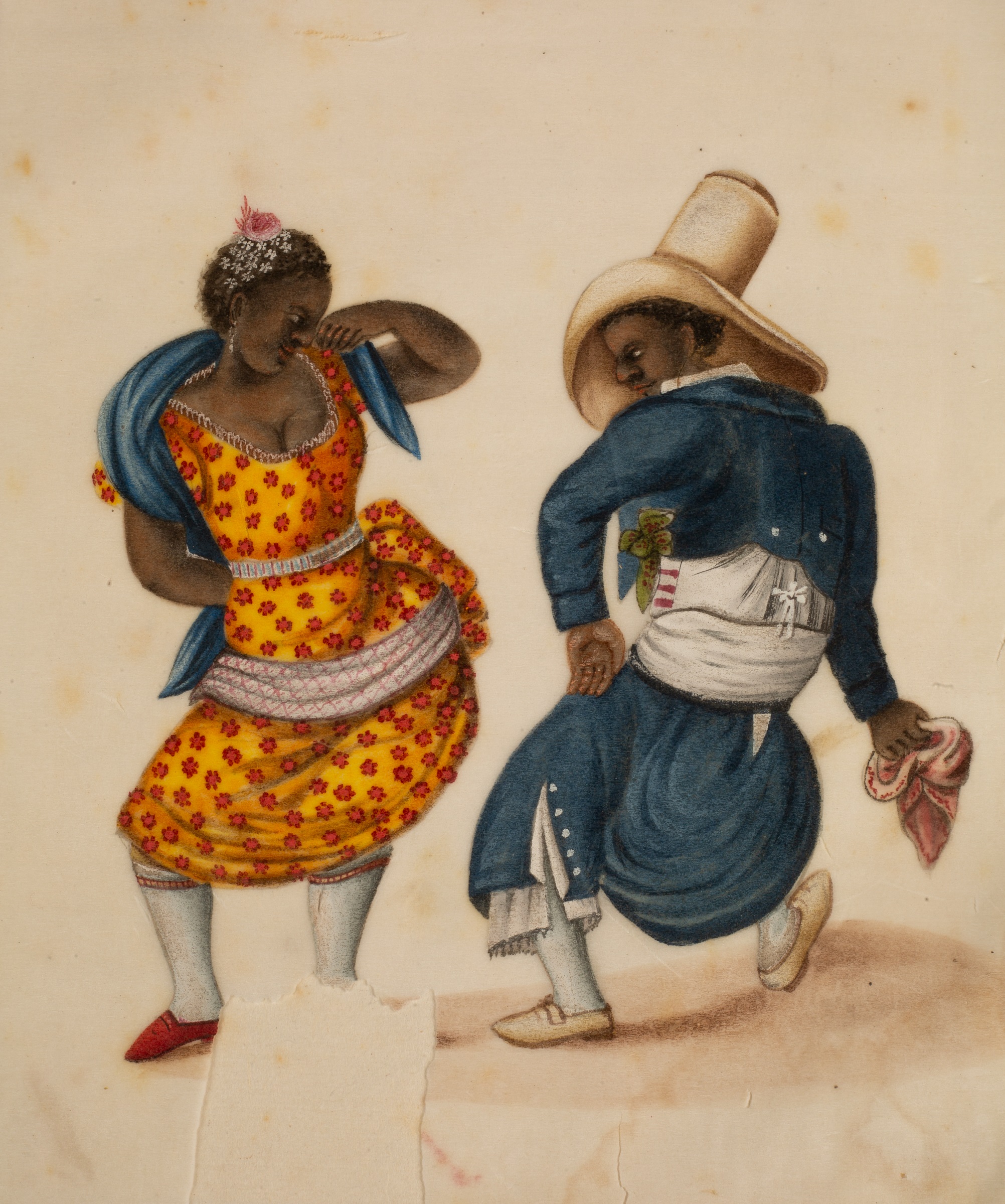 19th century Cantonese School. An album of twenty ‘pith’ paintings entitled ‘Lima (Peru) Costumes’ - Image 8 of 35