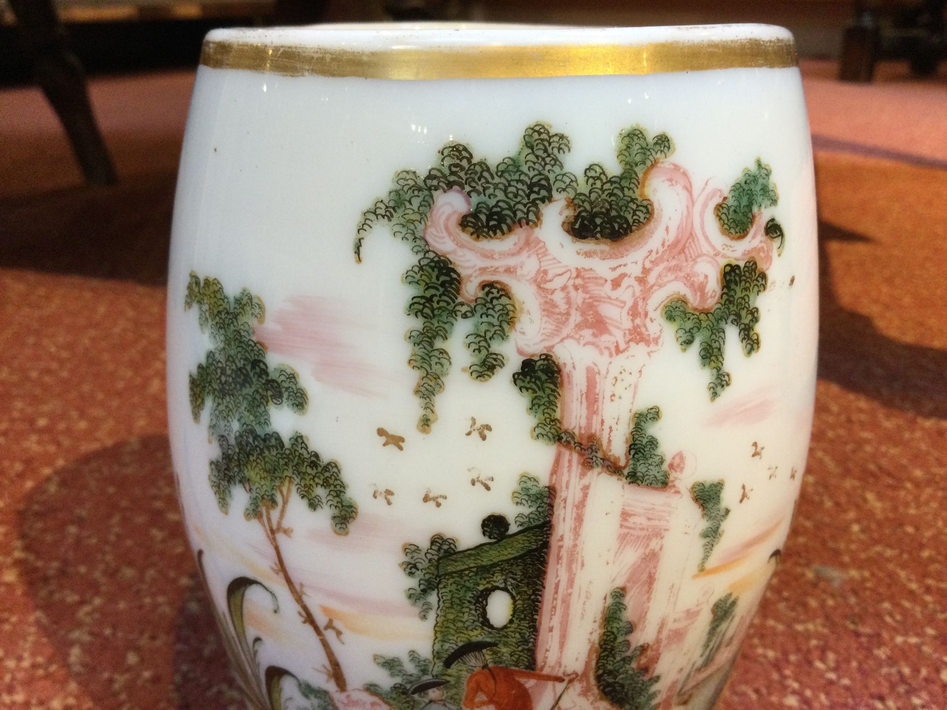 An 18th/19th century Bohemian milk glass tankard 14cm high together with Chinese porcelain bowl 24cm - Image 7 of 18