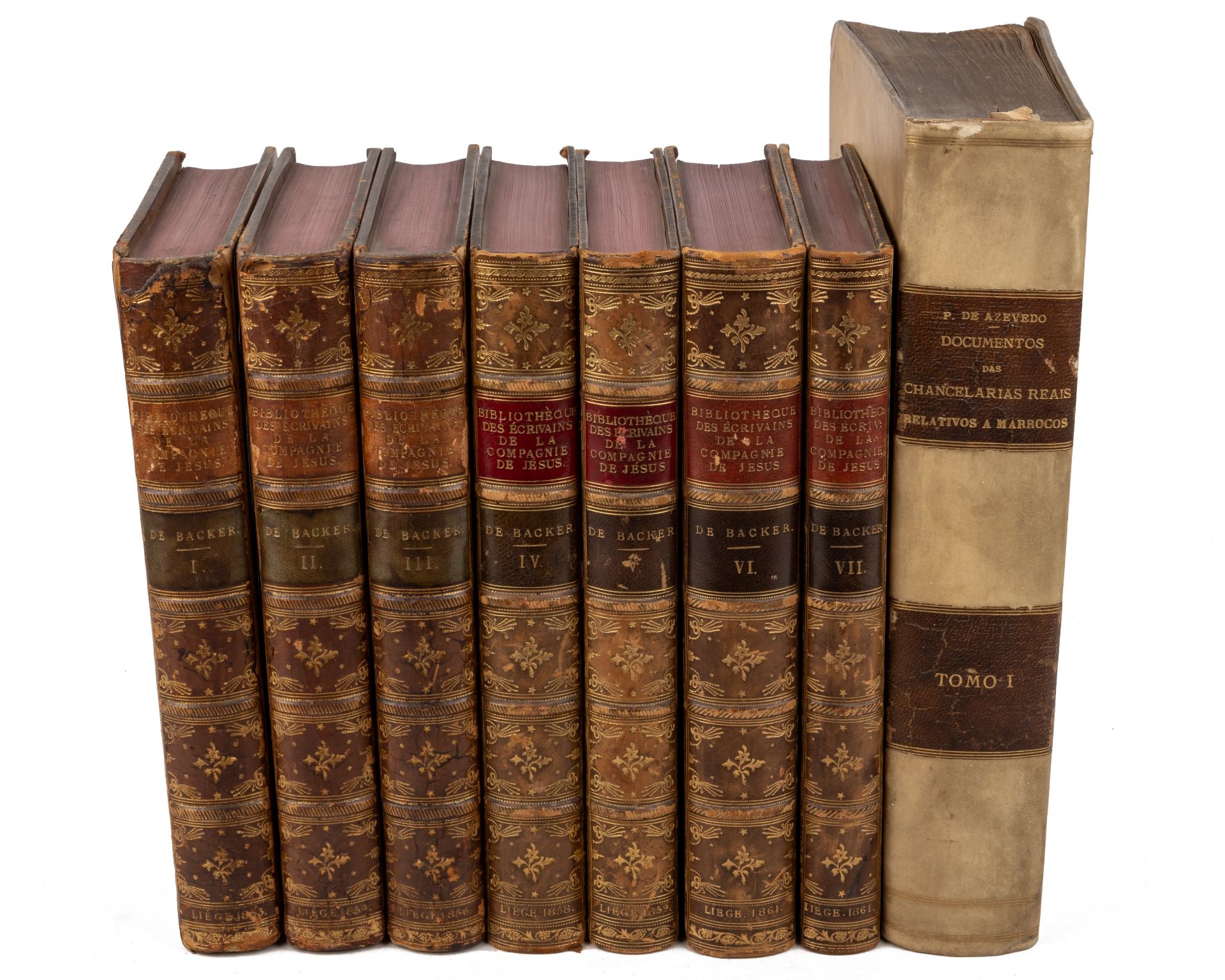 Backer (Augustin et Alois de). Bibliothéque des Ecrivoins de la Compagnie de Jesus... 7 vols 4to.