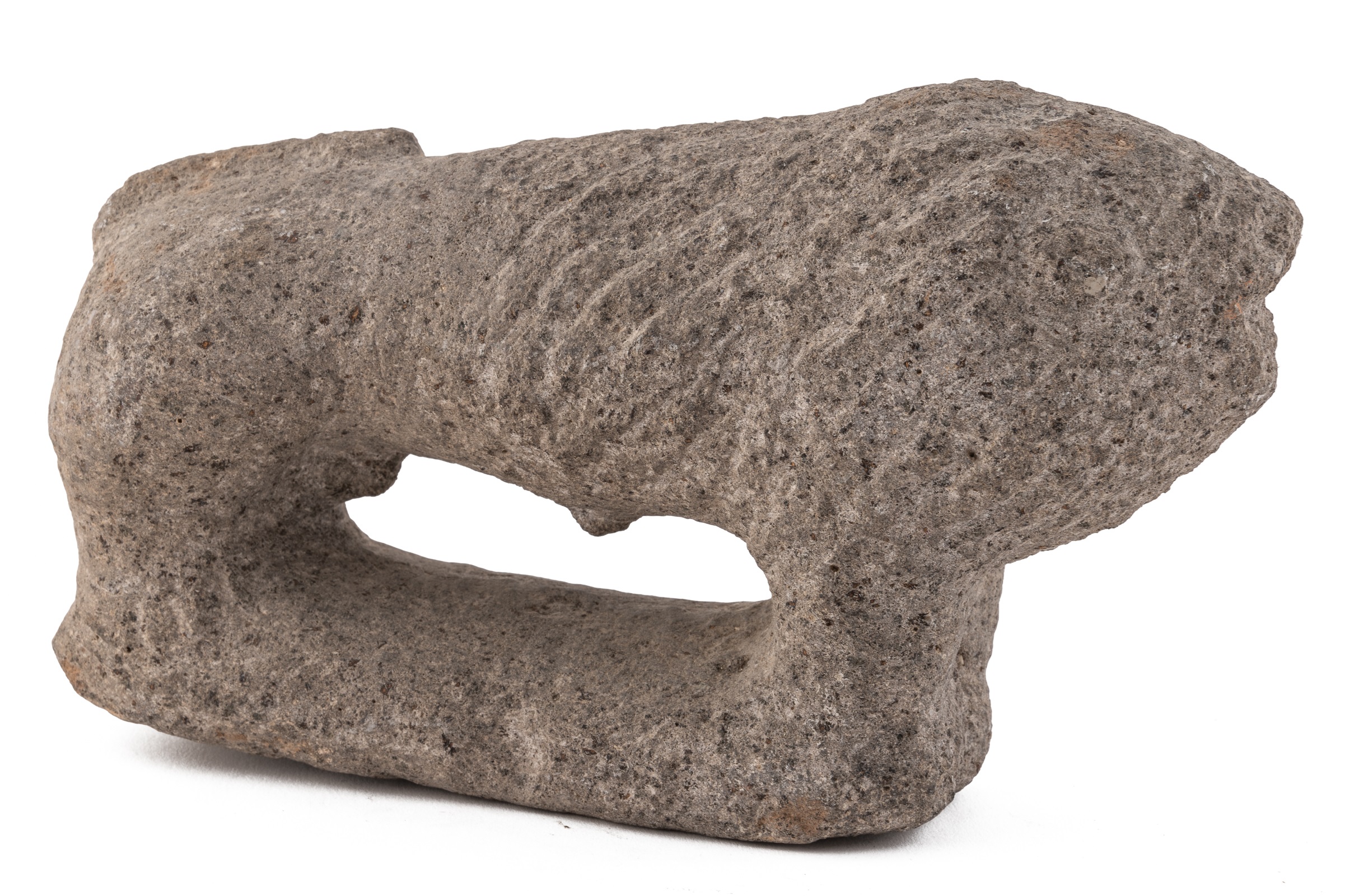 An ancient stone handmill in the form of a lion, possibly Babylonian 22cm wide 13cm high. Passed - Image 3 of 5