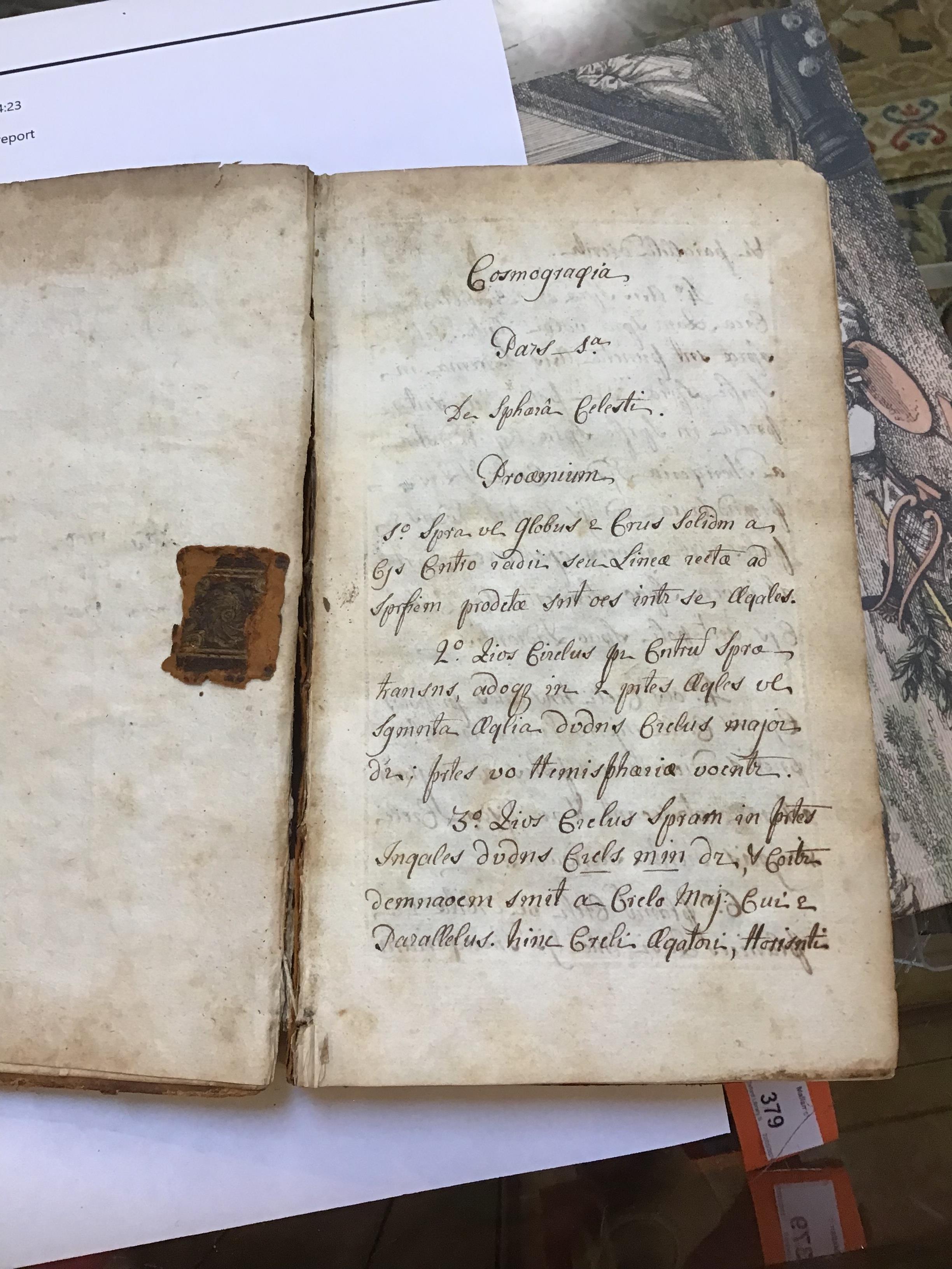 An early 18th century Latin text manuscript volume entitled 'Cosmografia' on first page. No author - Image 5 of 10