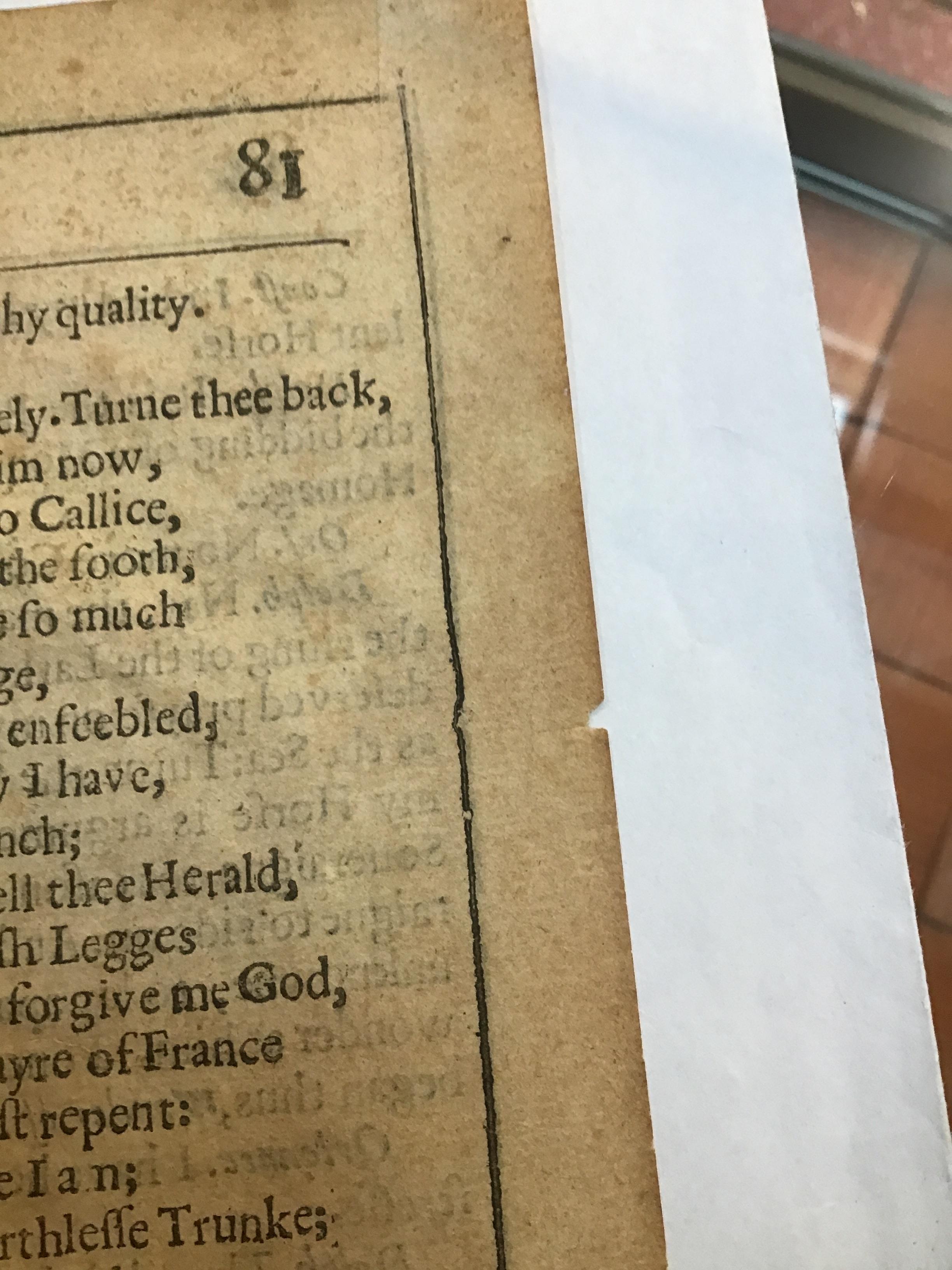 Shakespeare (William) 'The Life of Henry the Fift' pp81/82 from the Second Folio, loose It is very - Image 7 of 9