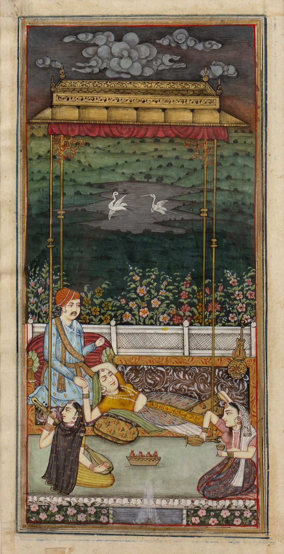 A collection of eight Indian miniature paintings to include three 19th century examples the - Image 4 of 13