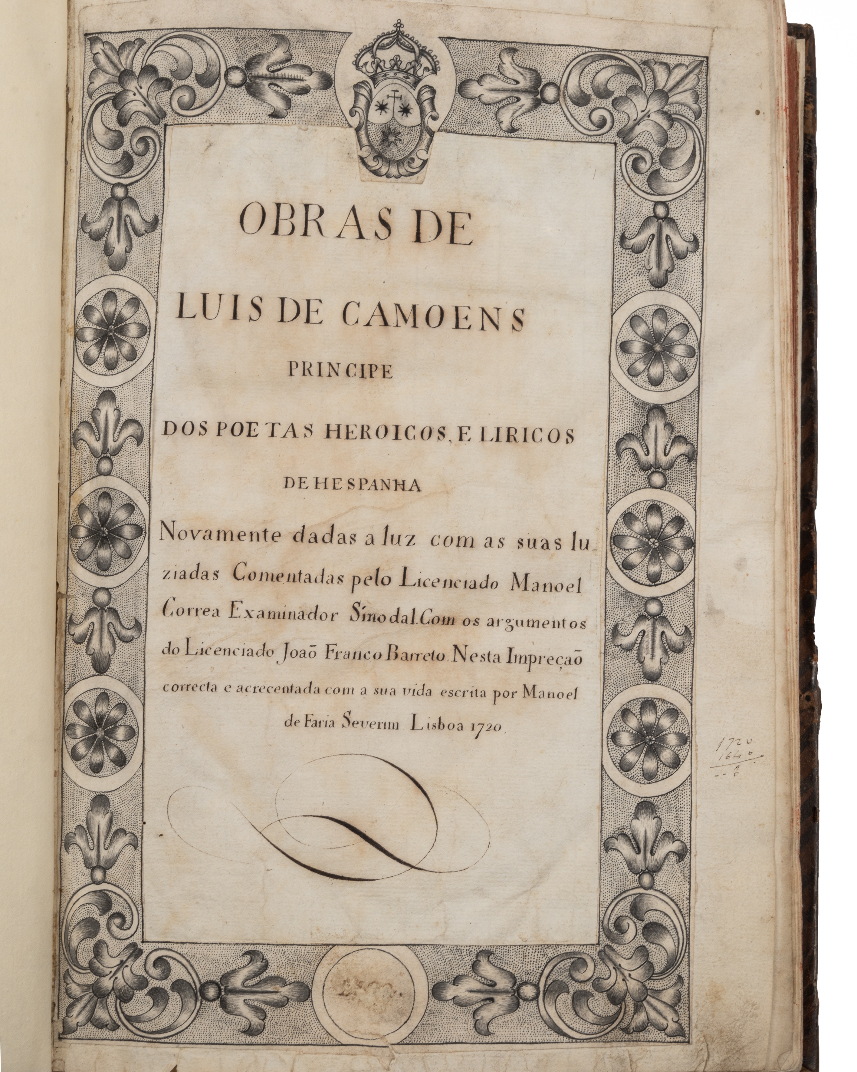 Camöes (Luis Vaz de). Portuguese Poet. d.1580. Works thereof. Mandel de Faria Severim, Lisboa - Bild 3 aus 3