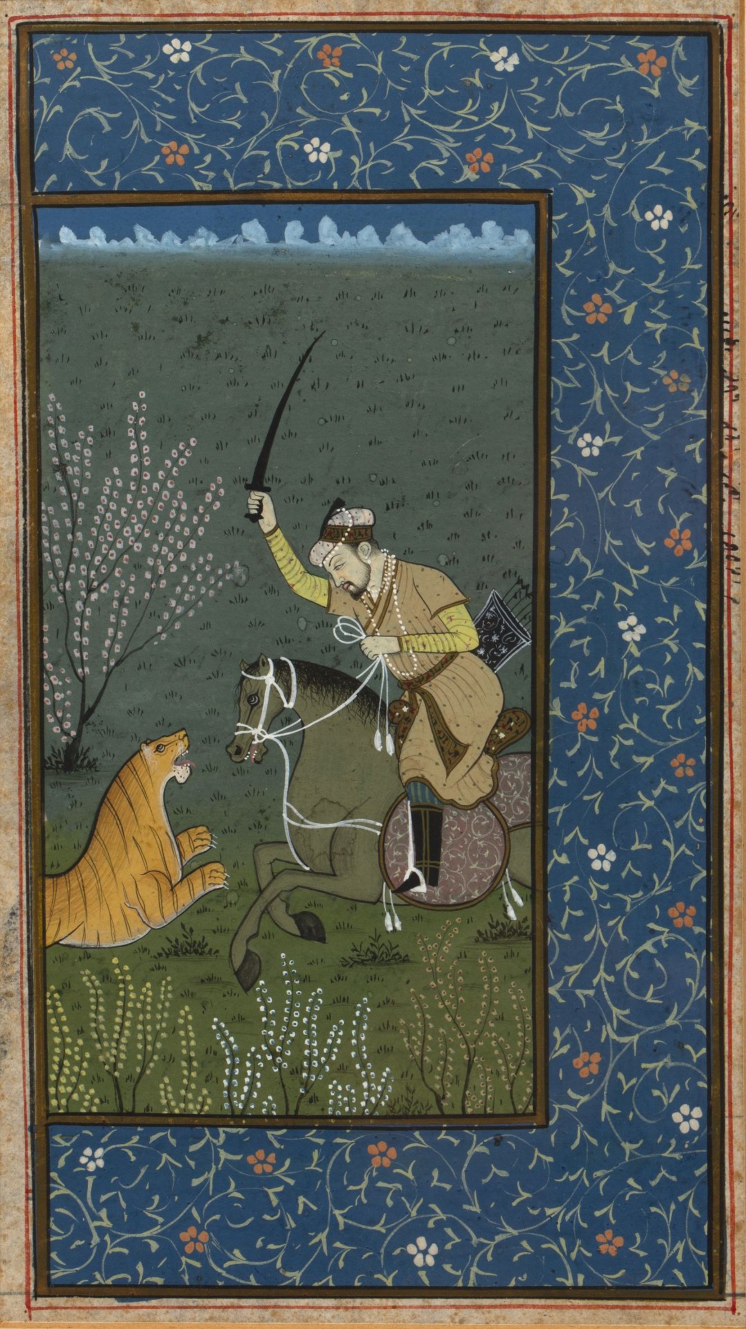 A collection of eight Indian miniature paintings to include three 19th century examples the - Image 7 of 13
