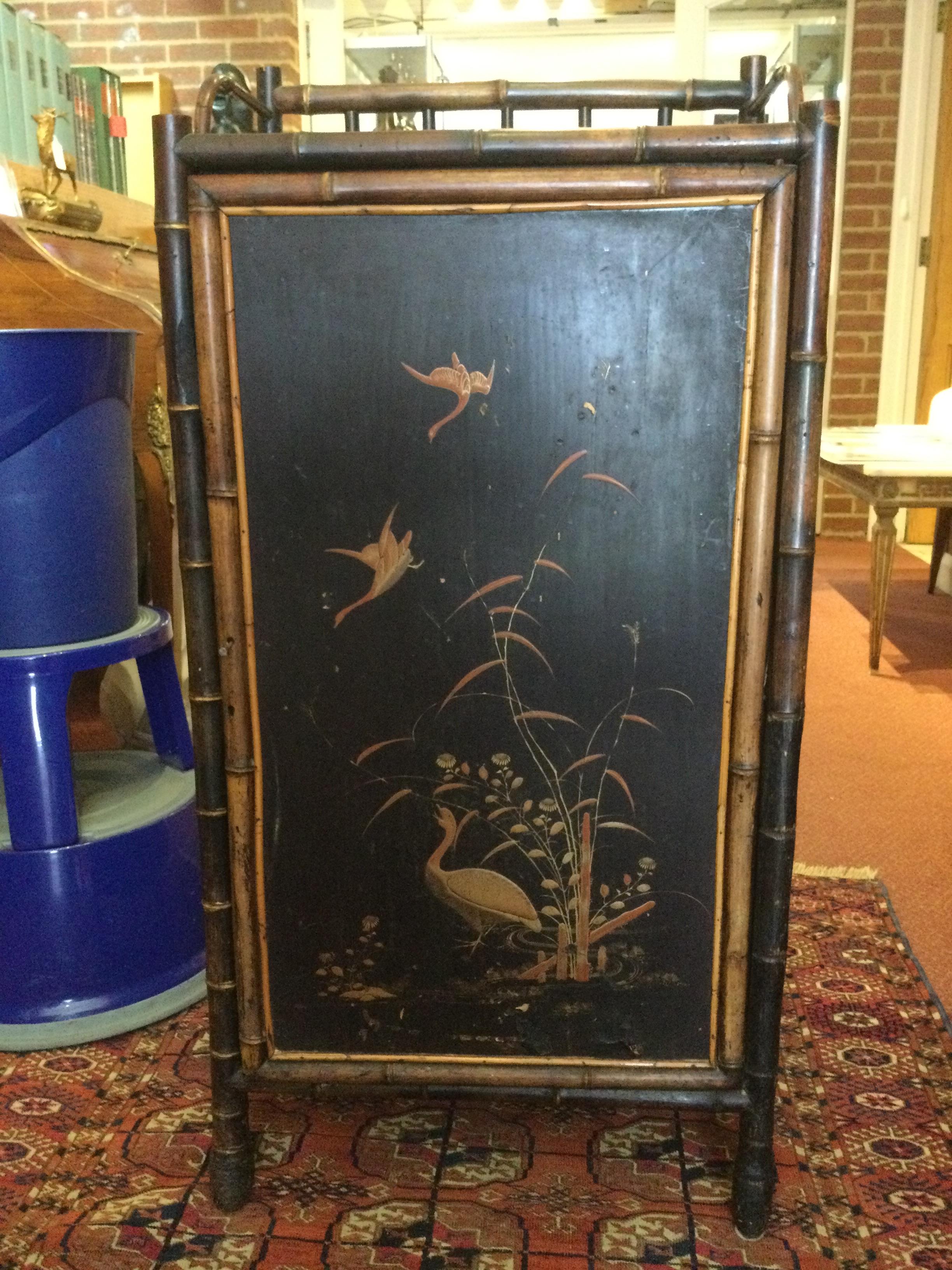 A late 19th century lacquered bamboo cabinet with a single door opening to reveal six drawers 47cm - Image 46 of 47