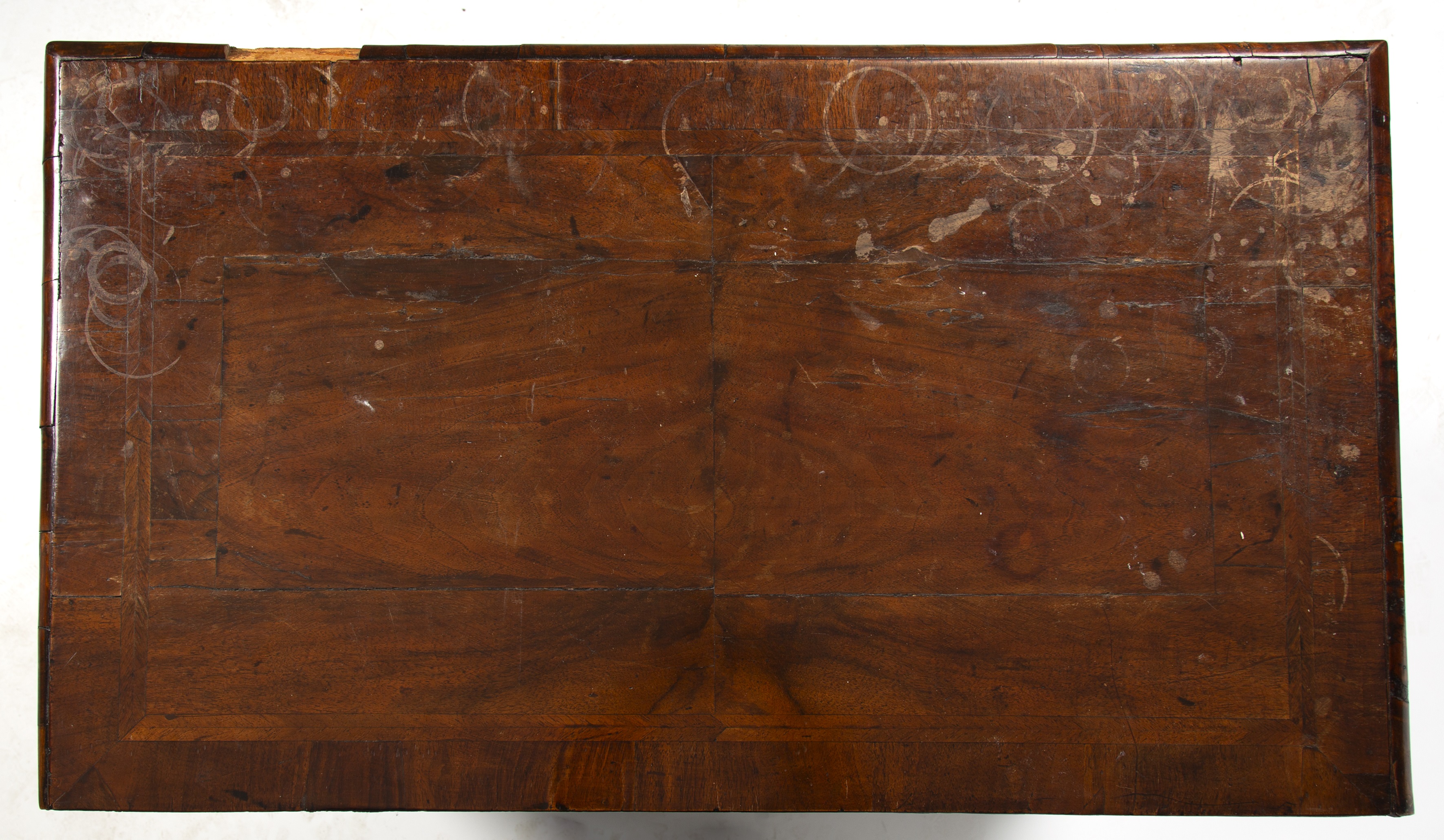 An 18th century walnut chest of two short and three long drawers, raised on bracket feet 96cm wide - Image 5 of 7