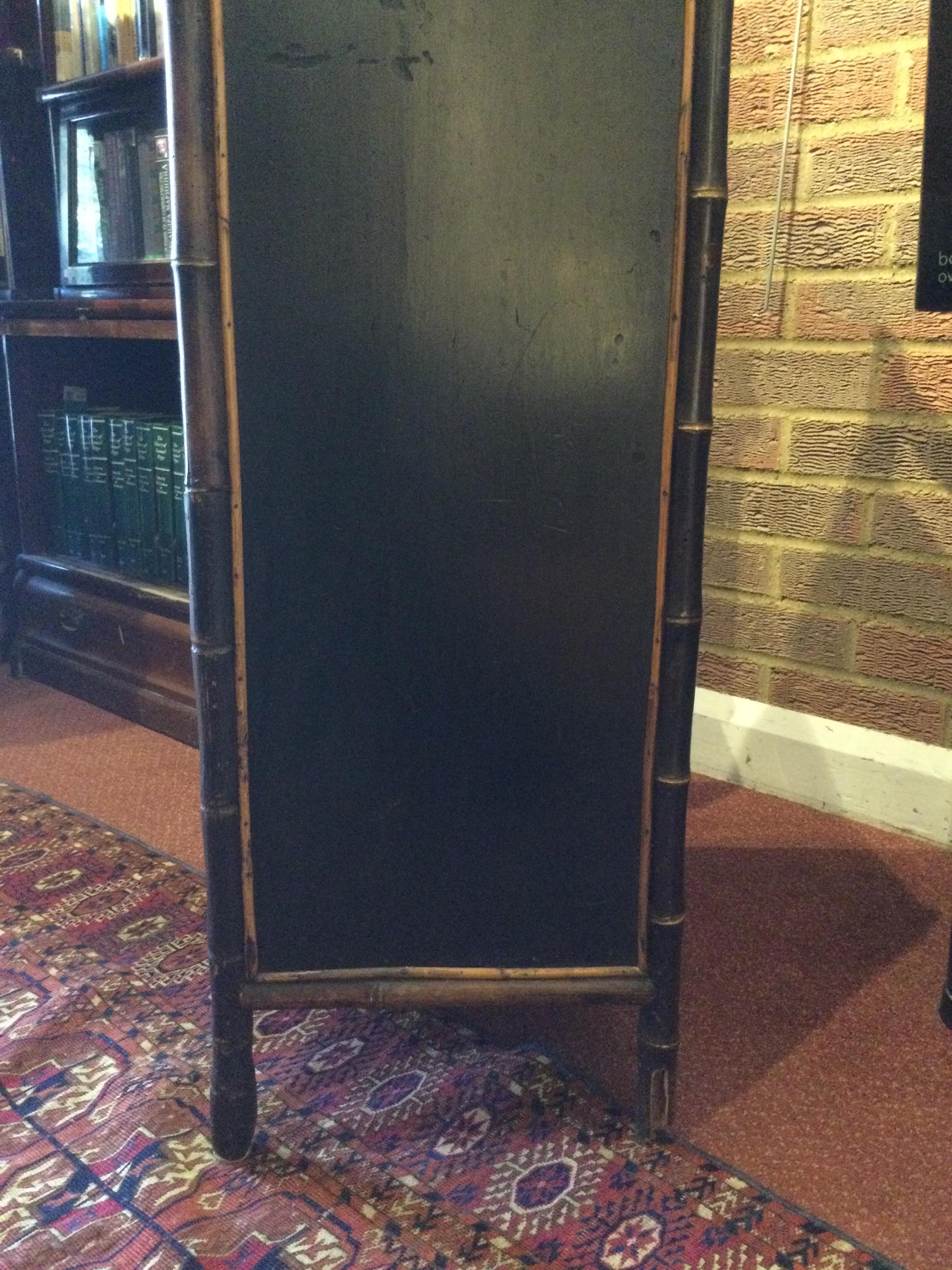A late 19th century lacquered bamboo cabinet with a single door opening to reveal six drawers 47cm - Image 29 of 47