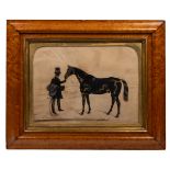 Henry Albert Frith (1837-1854) A huntsman and his horse, silhouette, signed and dated 1847 31cm x